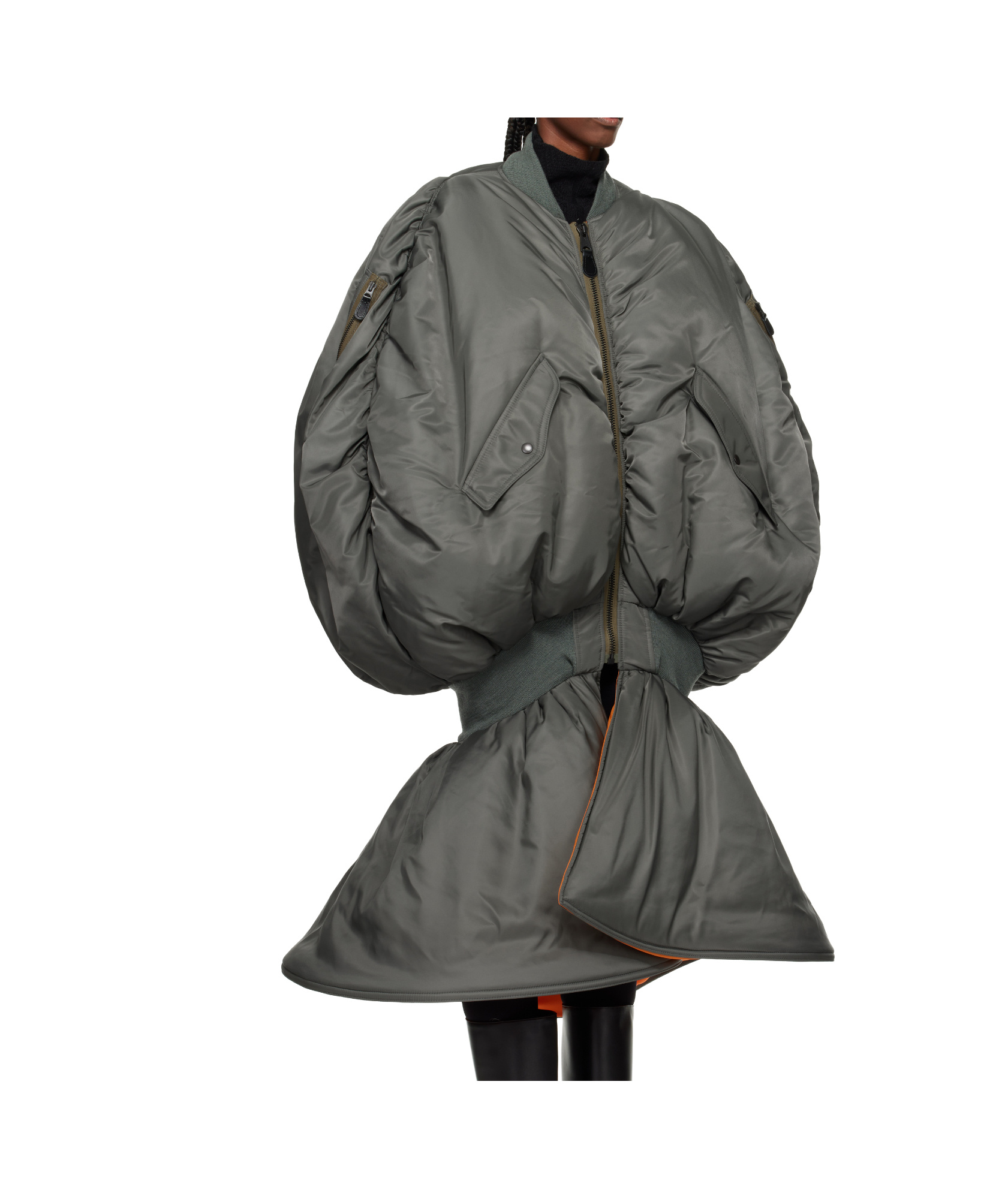 Junya Watanabe Khaki Bomber Maxi Dress In Green