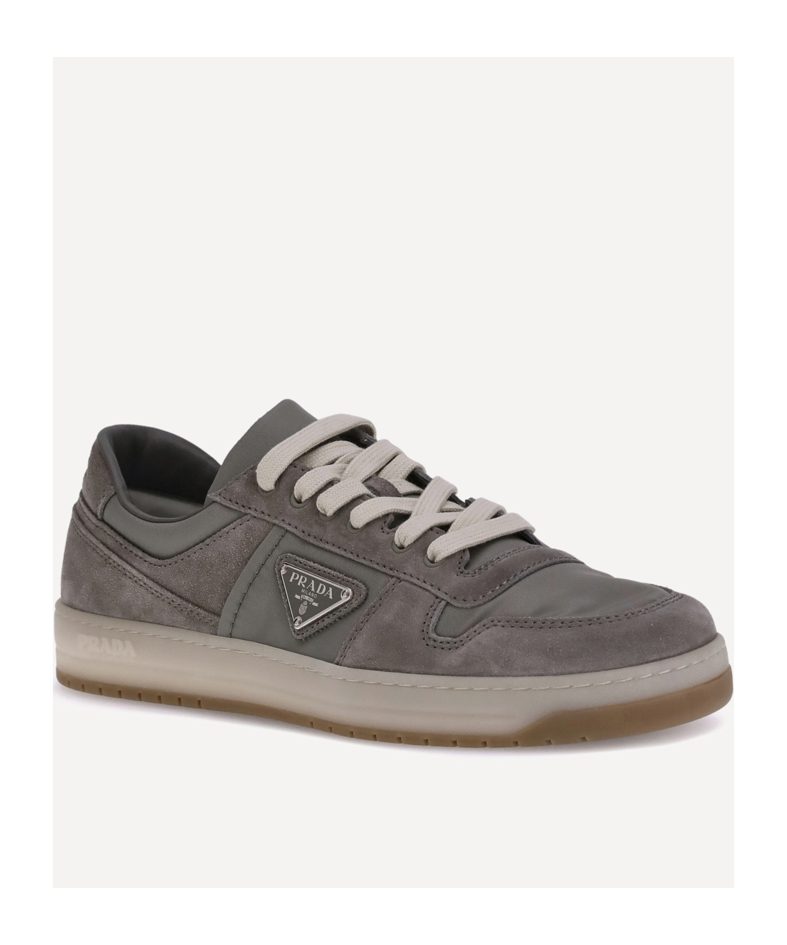 Prada Sneakers Downtown In Re-nylon And Gray Suede Men In Gray