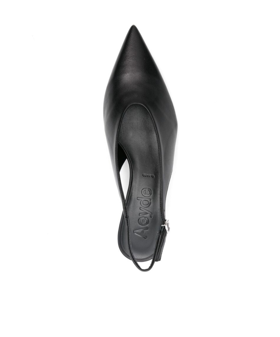 Aeyde Pointed Low-heeled Sandals In Black