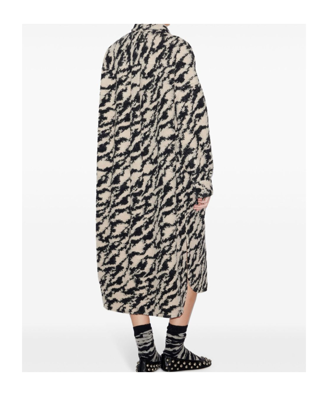 Isabel Marant Étoile Felexia Zebra Overcoat In Black