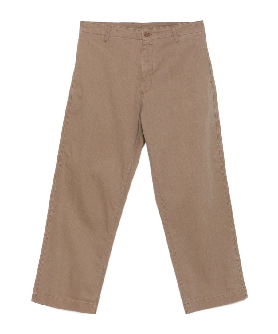 Emporio Armani Straight Trousers In Brown