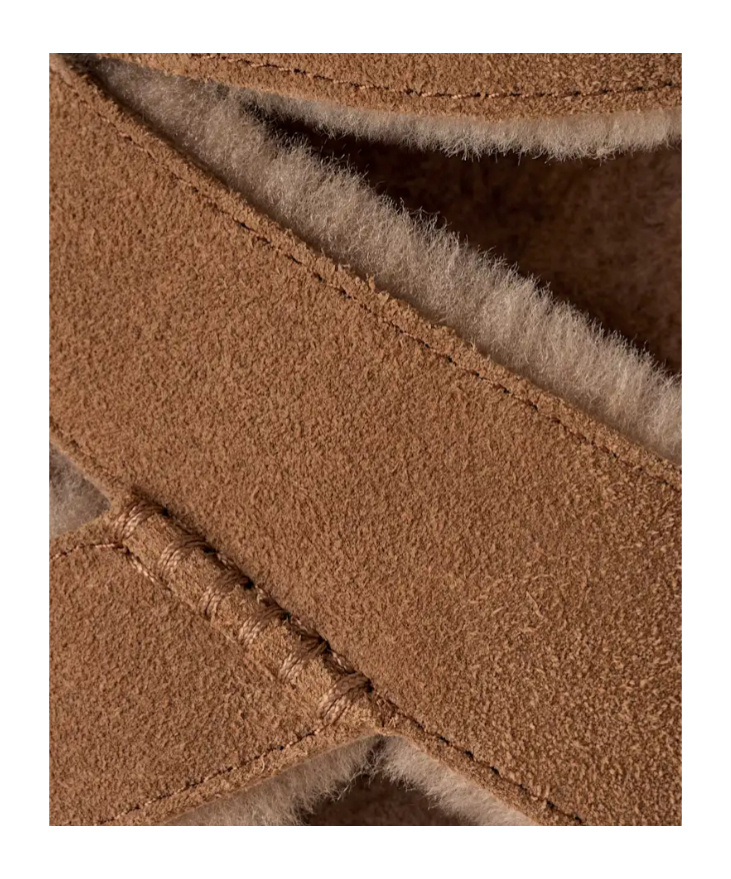 Ugg Chestnut Suede Greenport Cross Strap Sandals In Brown