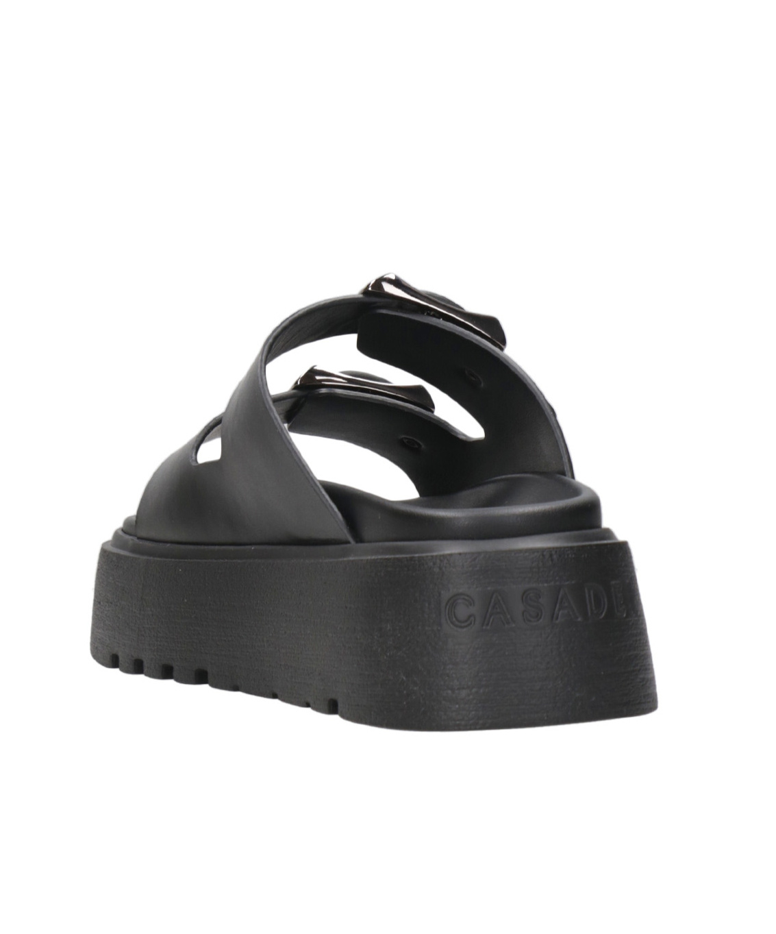 Casadei Florence Double-strap Chunky-sole Sandals In Black