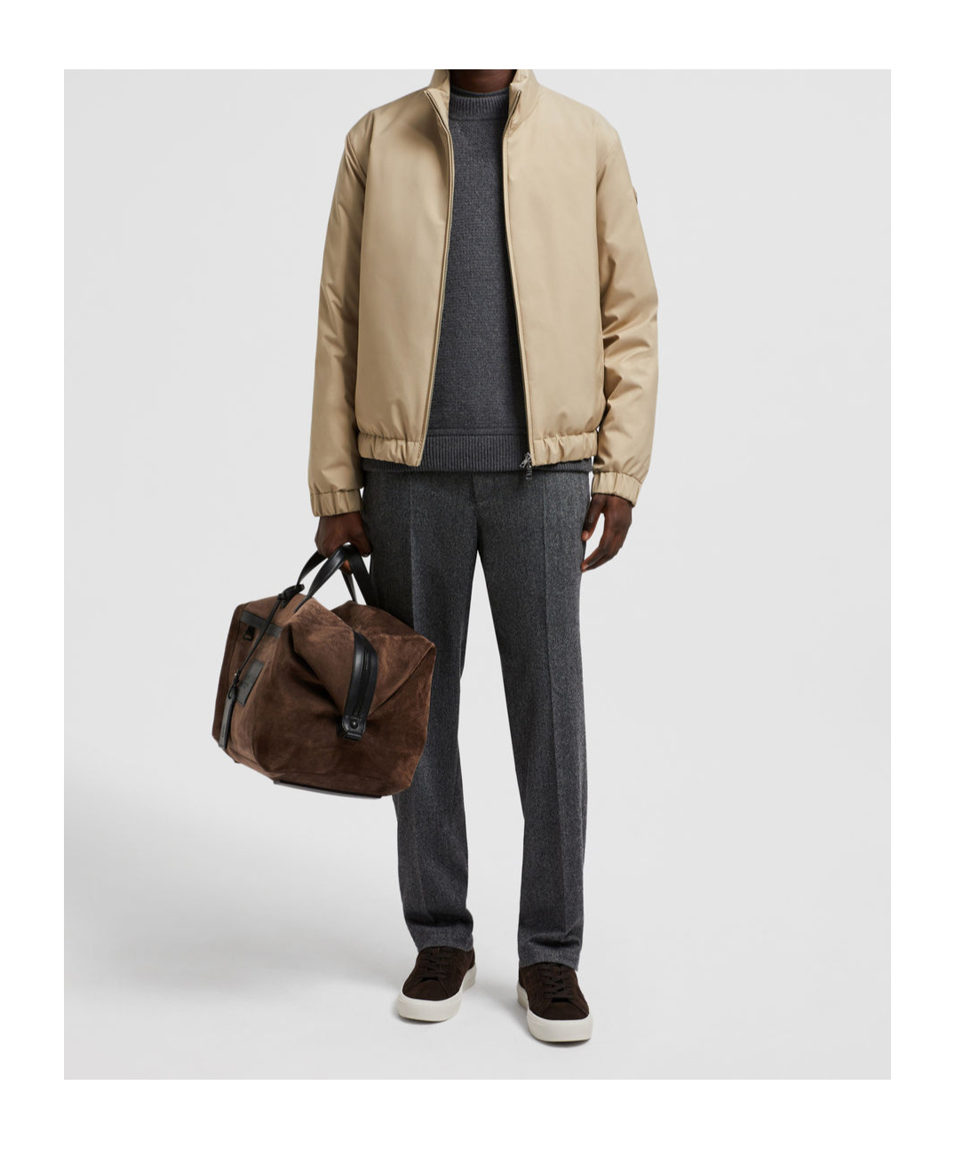 Moncler Men's Wool Blend Trousers In Black