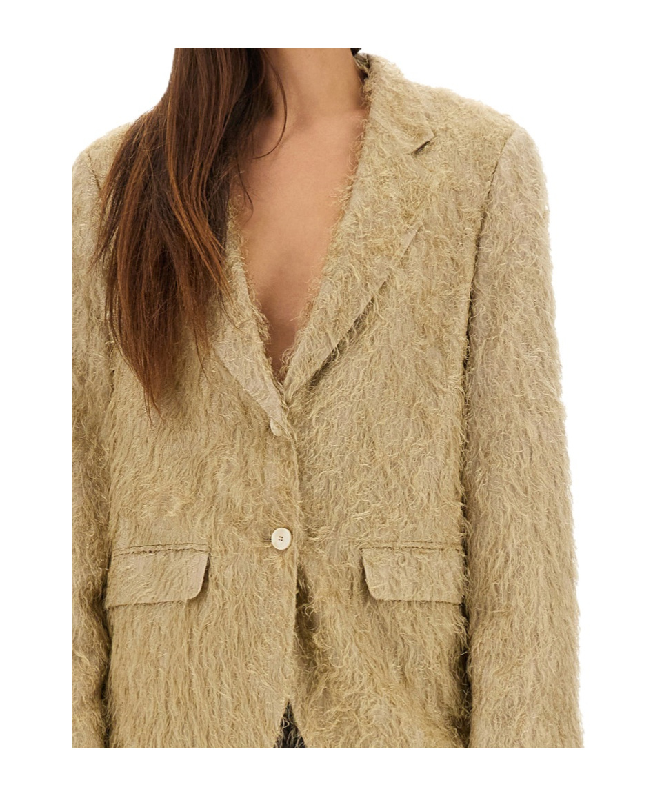 Alysi Single-breasted Casual Jacket In Yellow