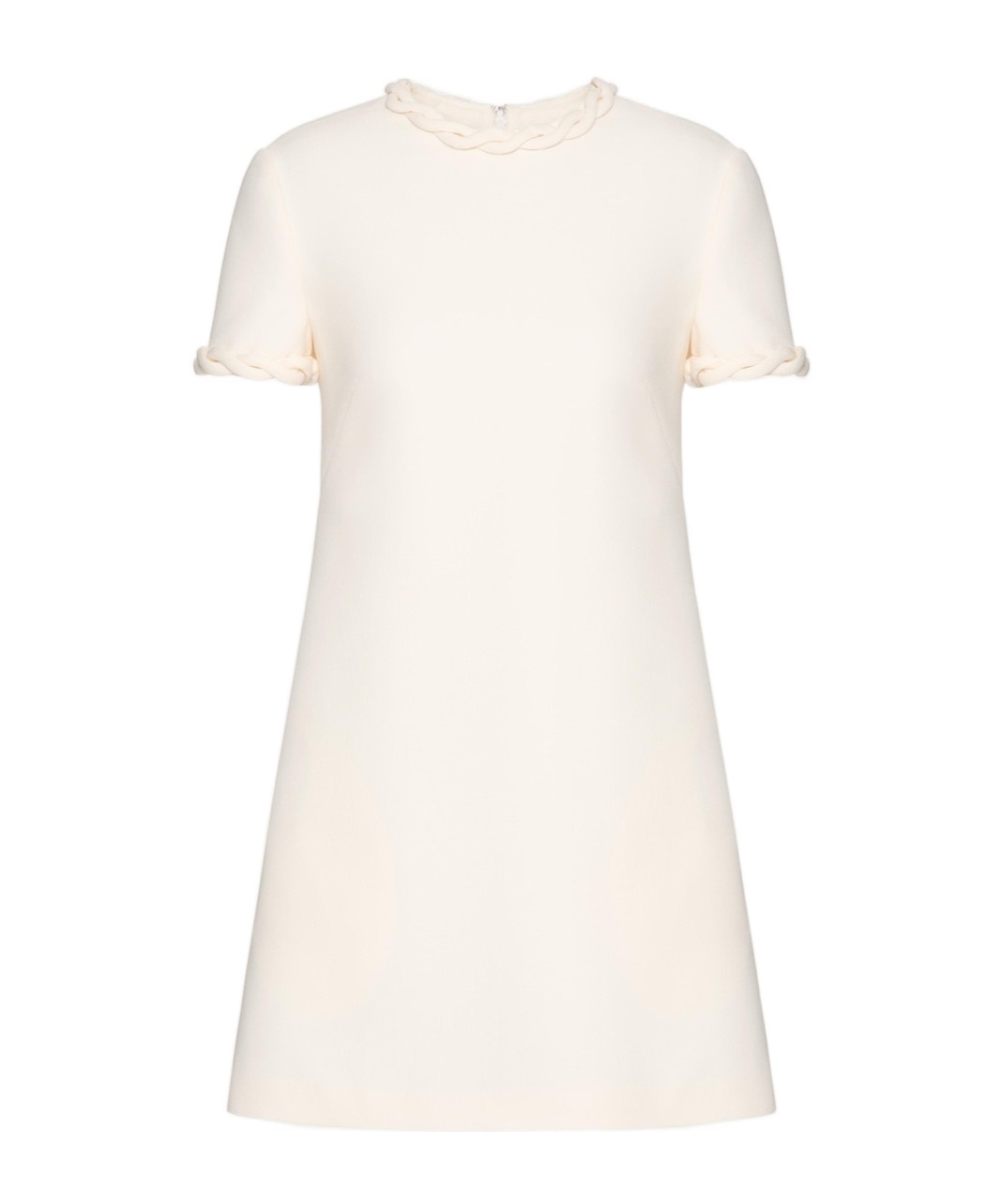 Valentino Crepe Couture Braid-embellished Minidress In White