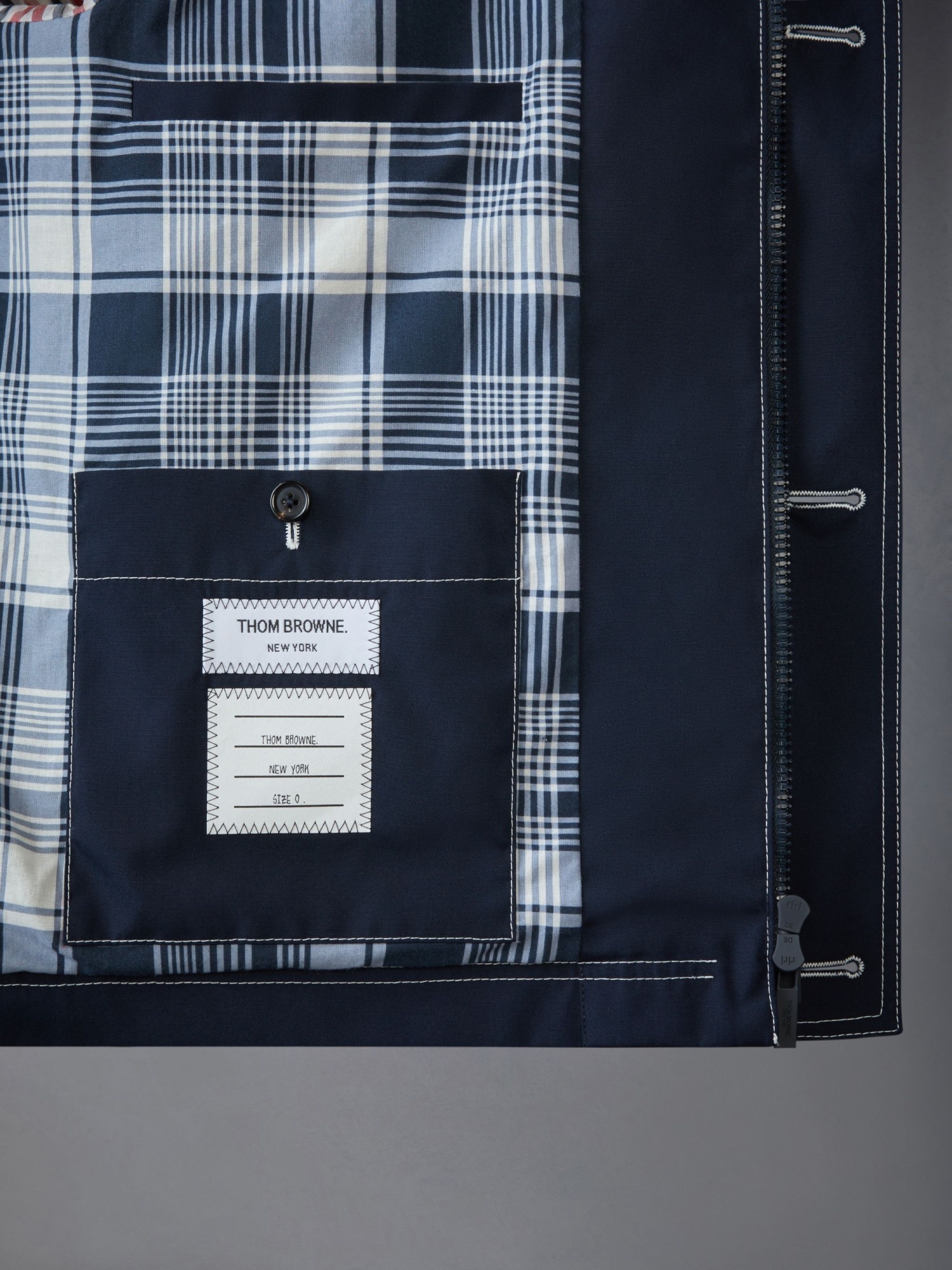 Thom Browne Contrast-stitching Raglan Jacket In Blue