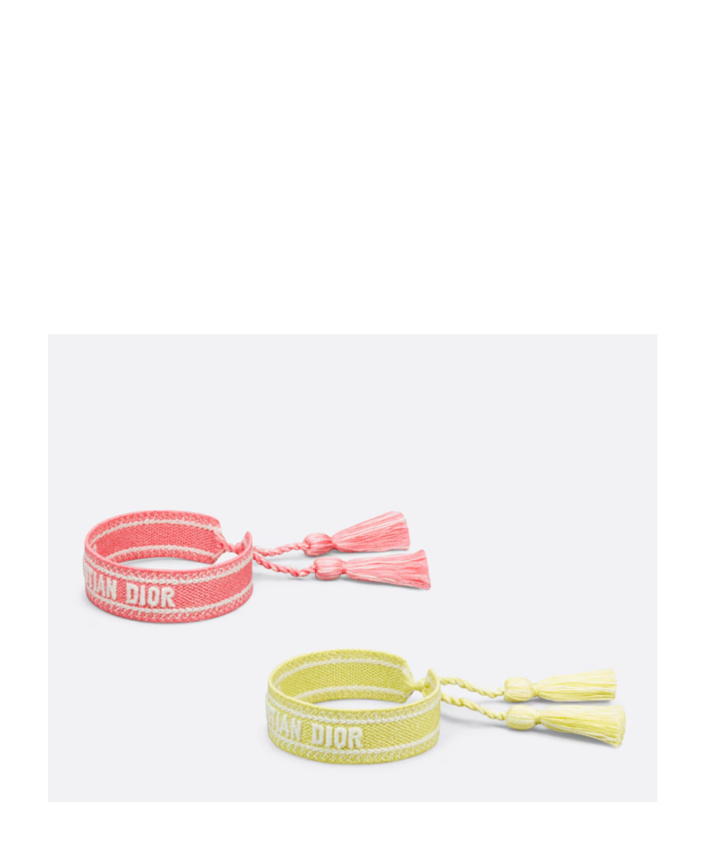 Dior Christain  Iviera Fabric Bracelet In Pink