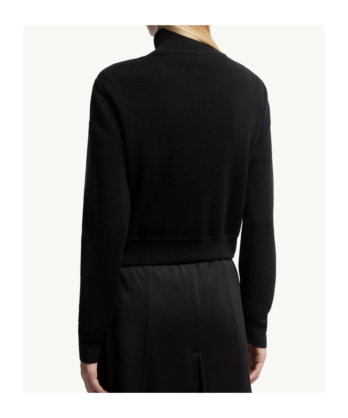 Moncler Padded Wool Zip-up Cardigan In Black
