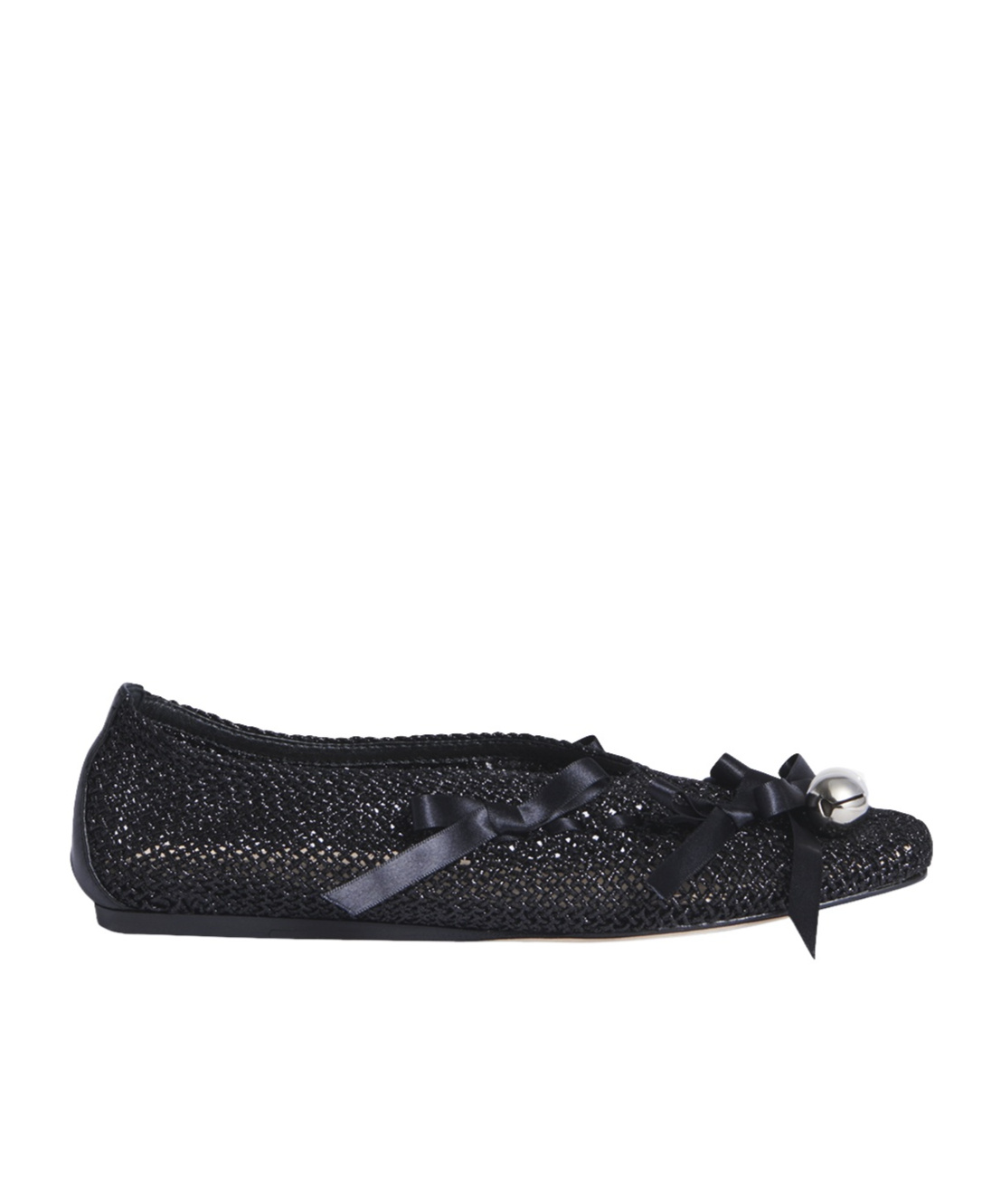 Simone Rocha Bell Hanging Crochet Ballet Shoes In Black