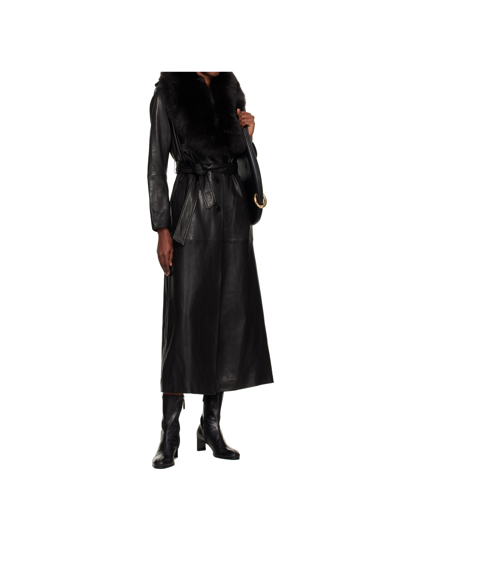 Nour Hammour Long-sleeved Coat In Black