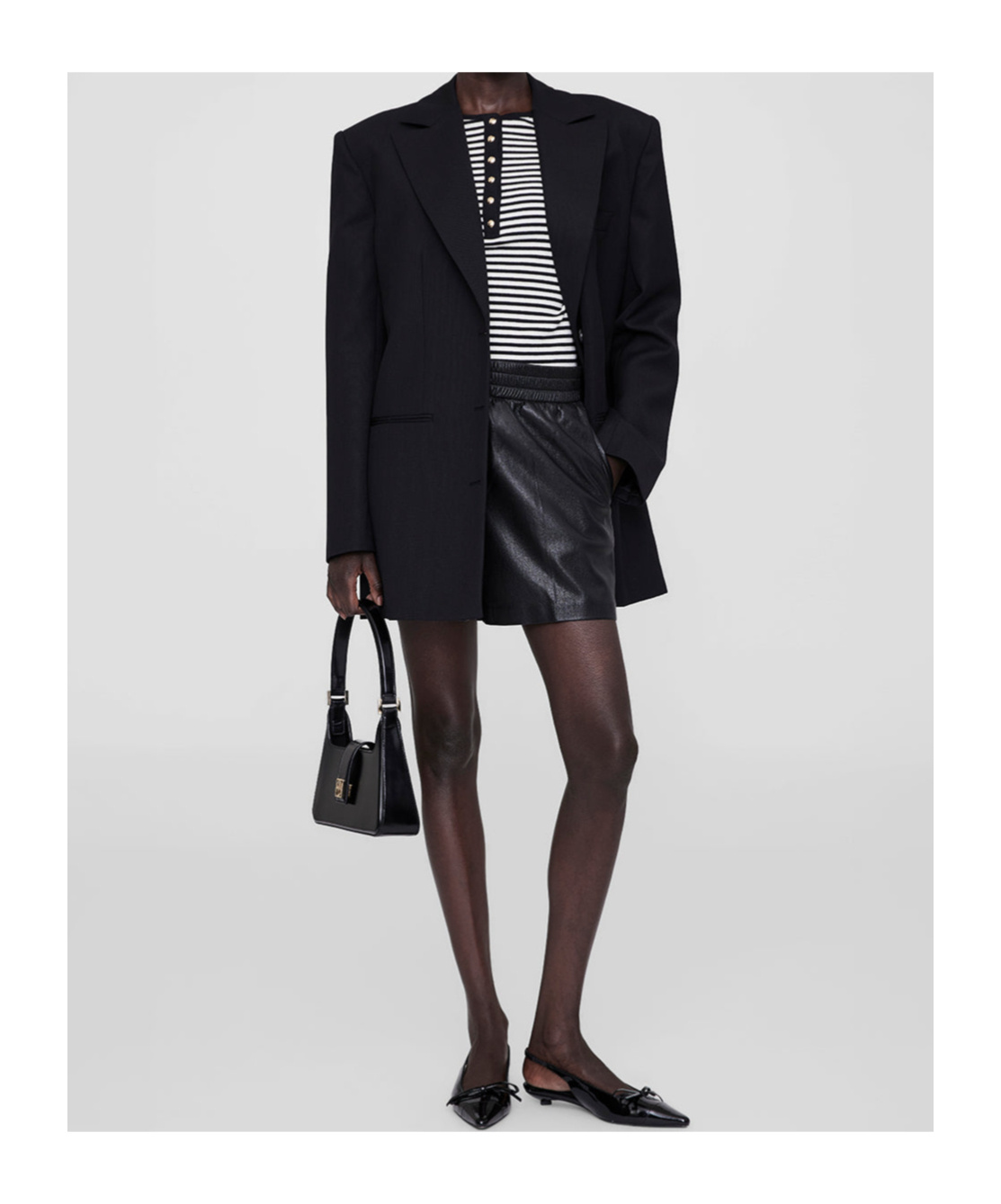 Shop Anine Bing Kam Shorts In Black