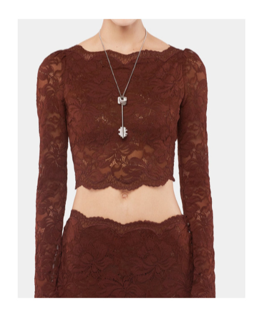 Rabanne Key-pendant Necklace In Metallic