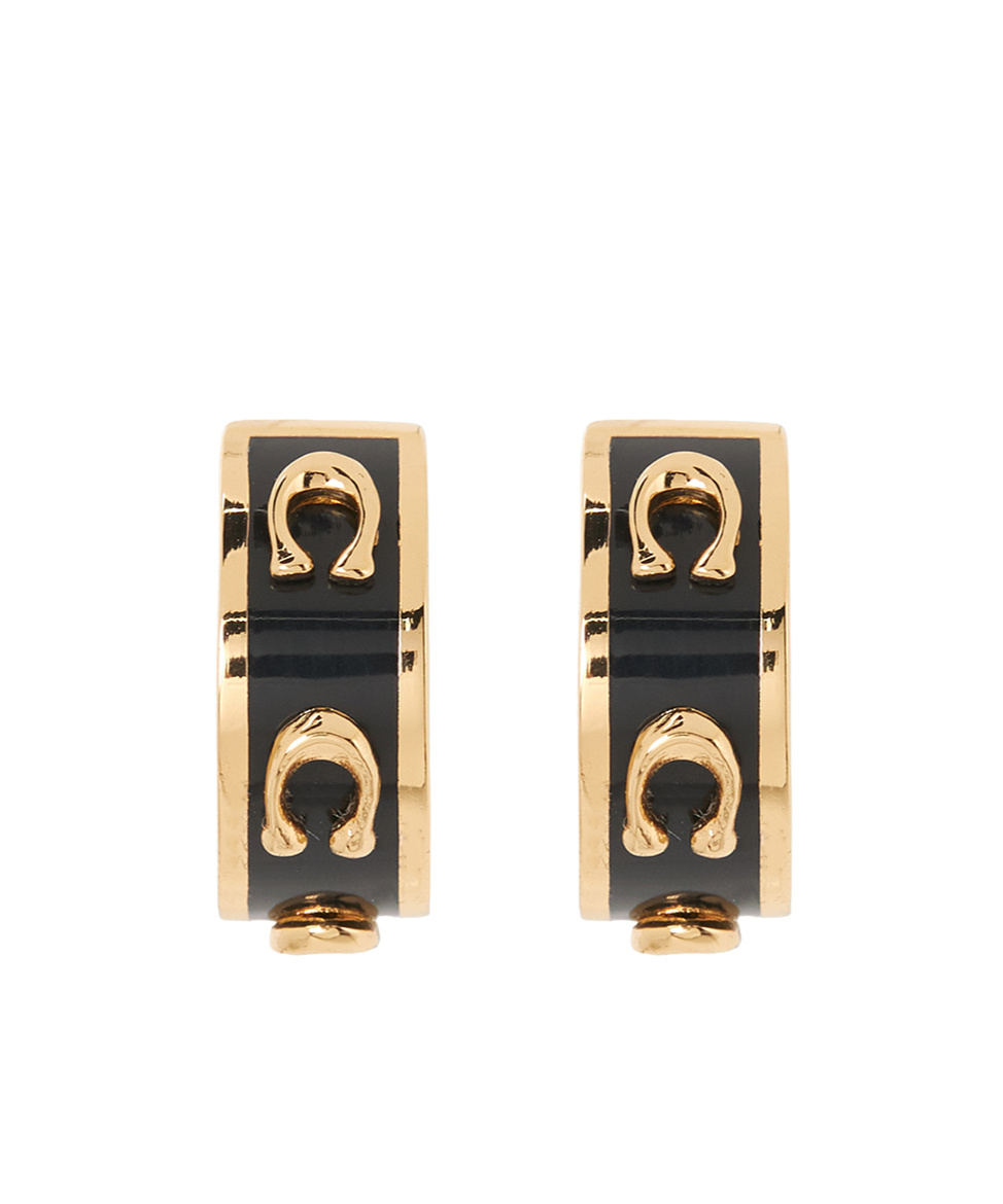 Coach Round Earrings In Yellow