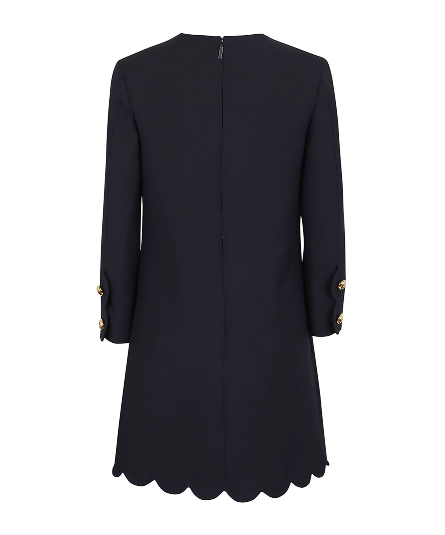 Valentino Virgin Wool-blend Shift Minidress In Black