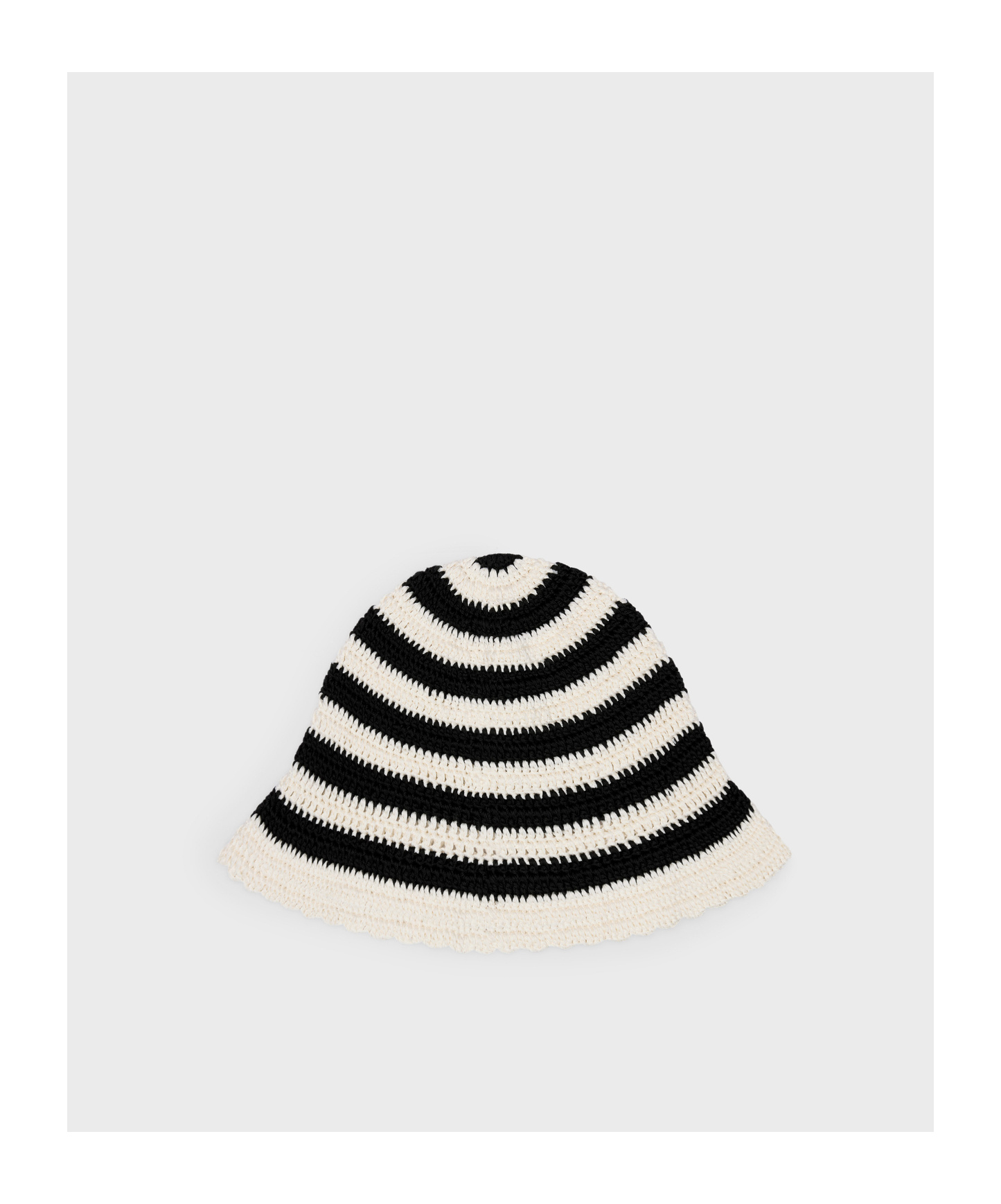 Celine Striped Bell Wool Hat In Black