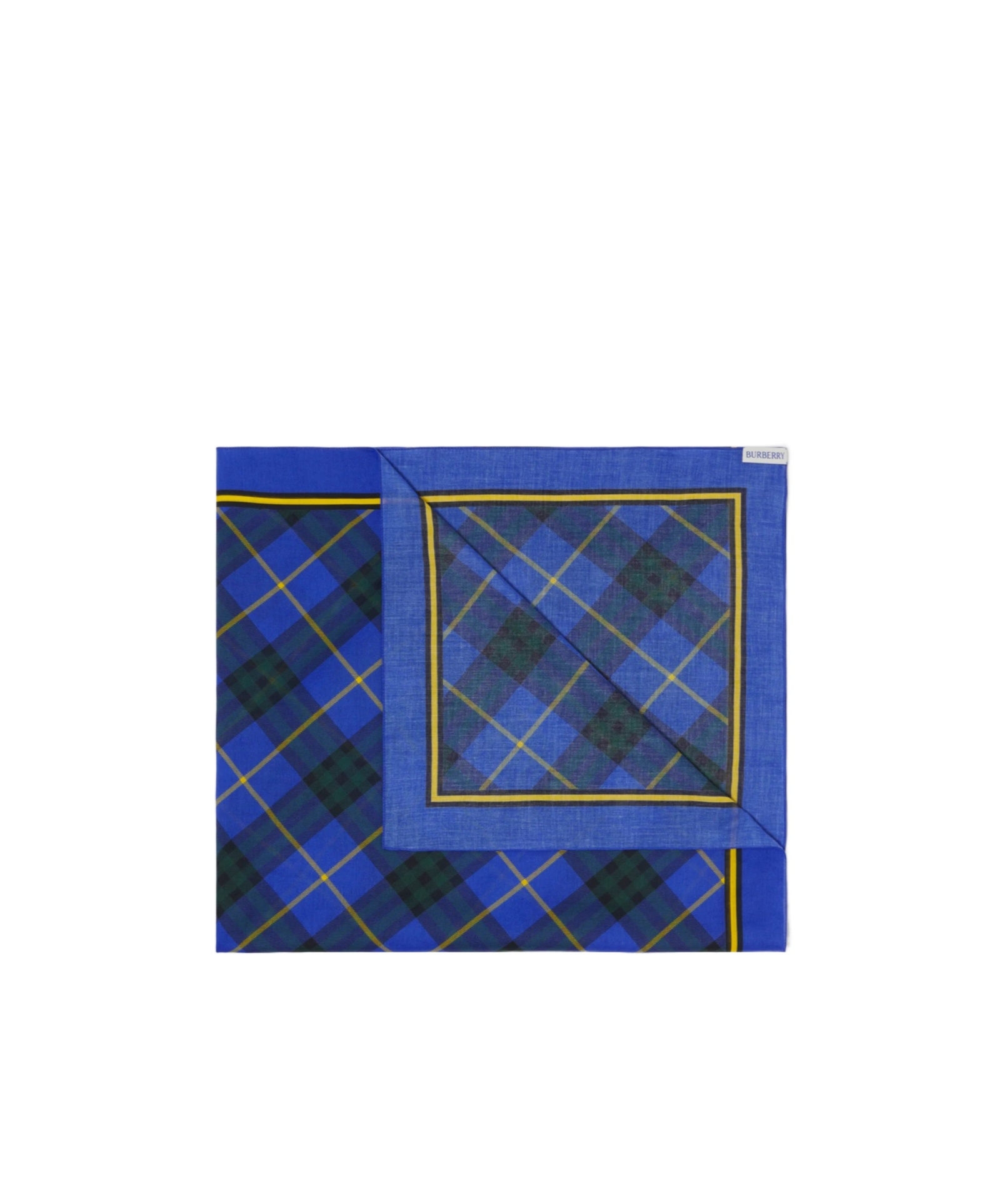 Burberry Checked Cotton Scarf In Blue