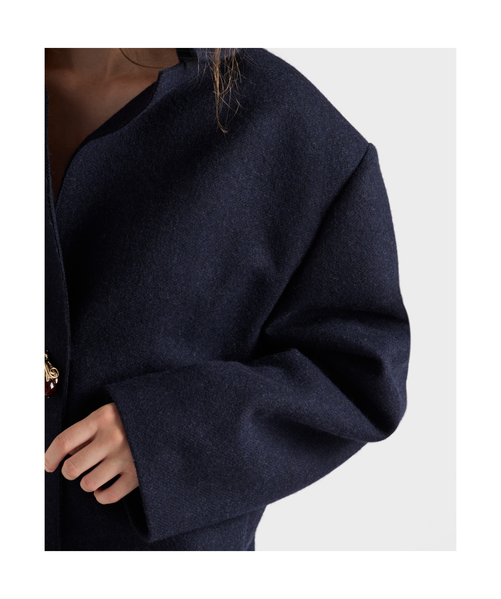 Prada Shetland Wool Jacket Featuring Decorative Buttons In Black