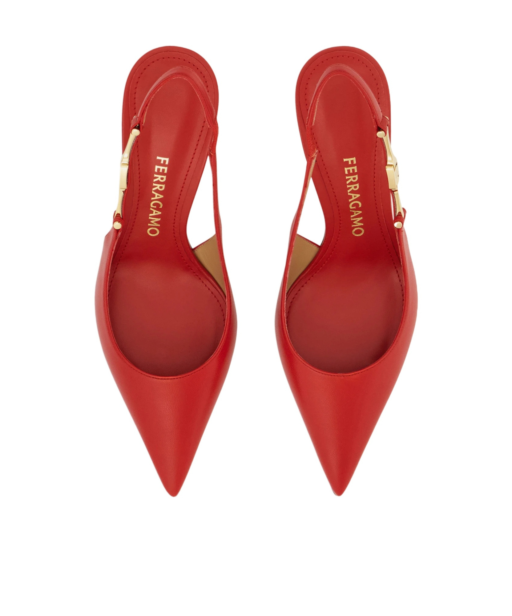 Ferragamo F Buckle Slingback Pump In Red
