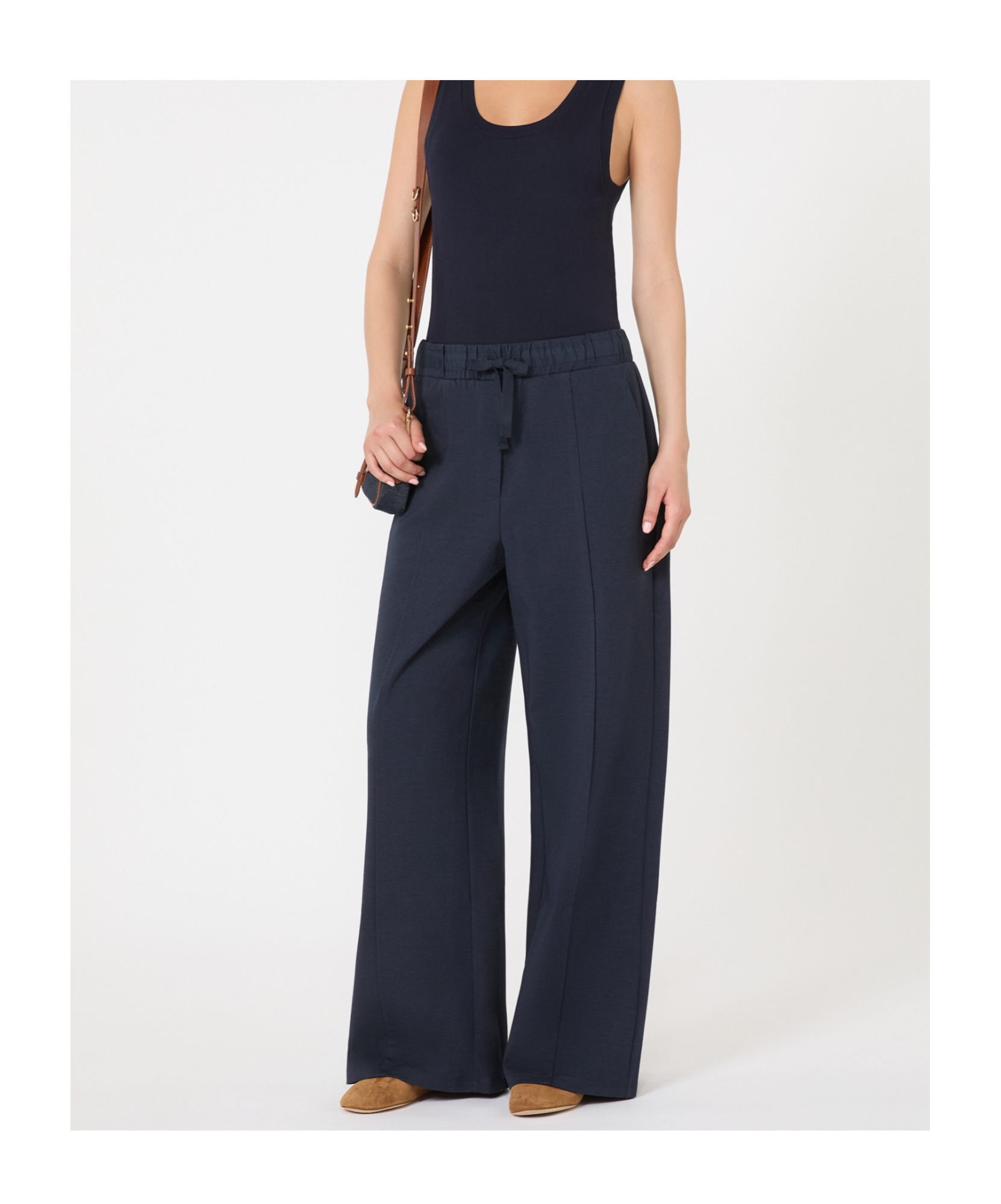 Weekend Max Mara Milano-knit Jersey Trousers In Black