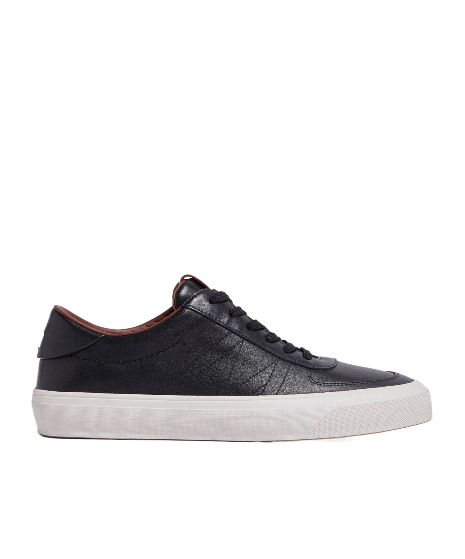 Moncler Men's Classis Low Top Trainers Monclub Crafted With Soft Calf Leather. Rubber Outsole In Black