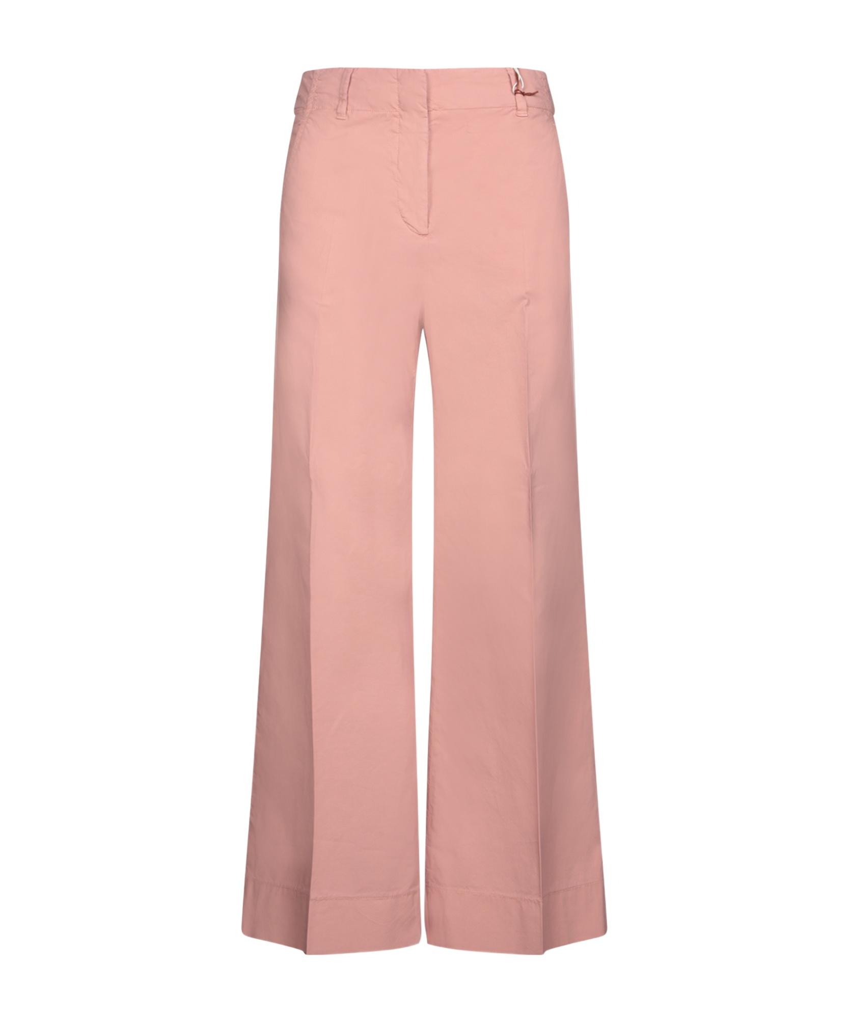Incotex High-waisted Wide-leg Trousers In Refined Cotton Poplin In Pink