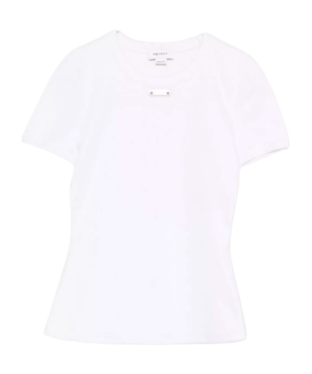 Alexander Mcqueen Logo-plaque Knitted Top In White