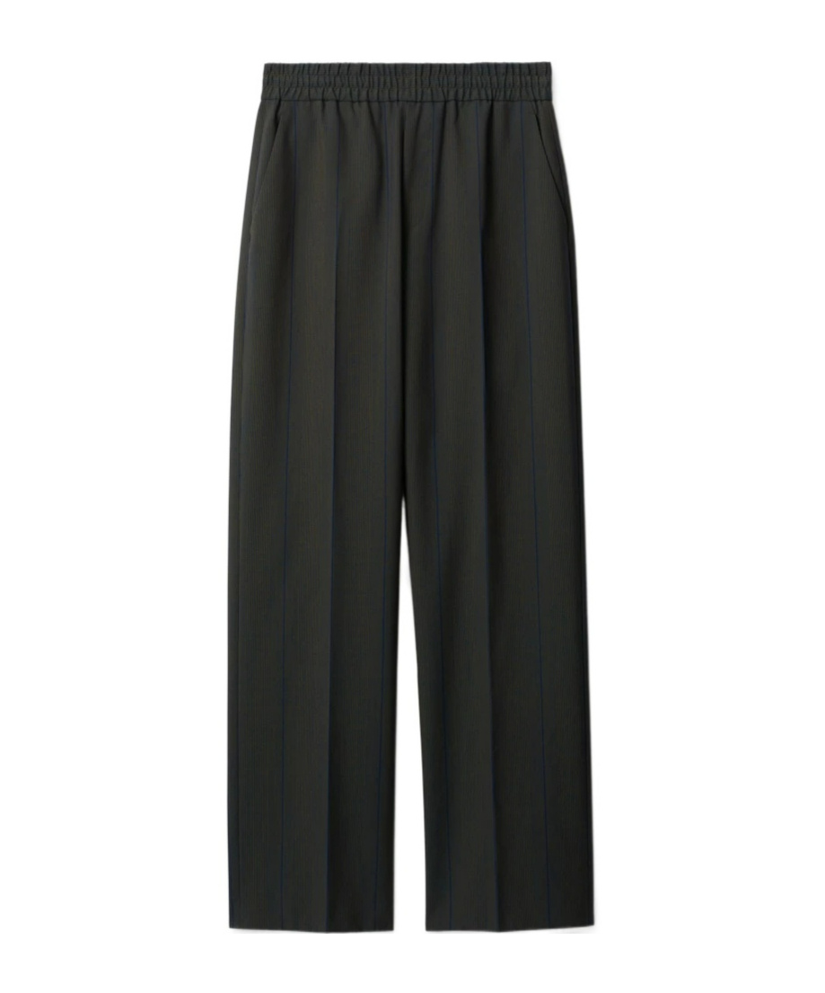Burberry Striped Straight-leg Trousers In Black