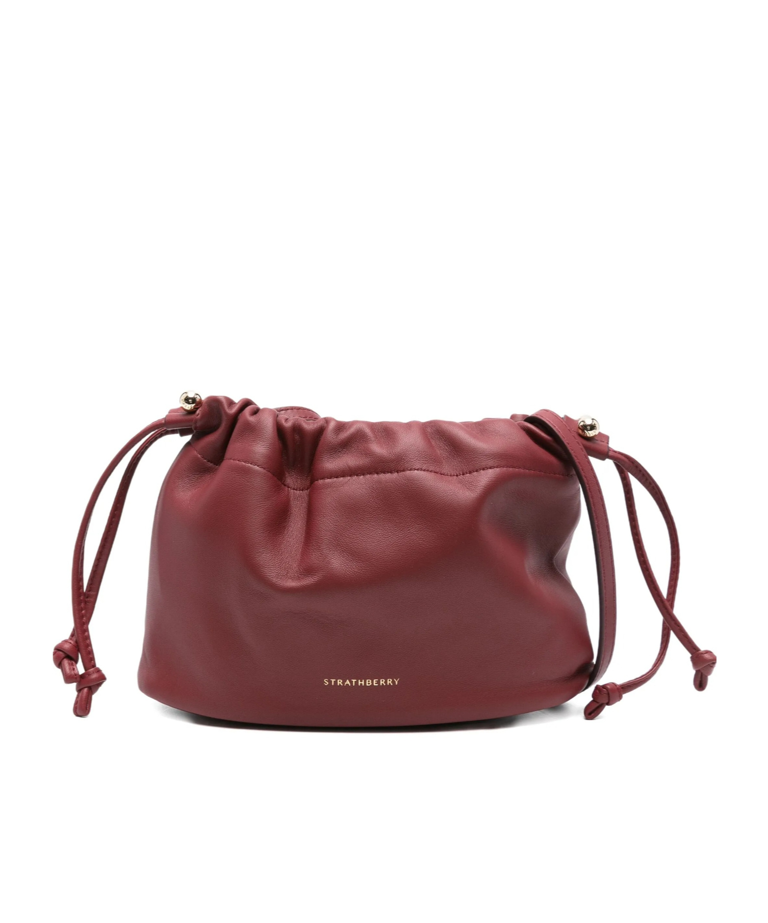 Strathberry Charlotte Drawstring Nappa Leather Crossbody Bag In Burgundy