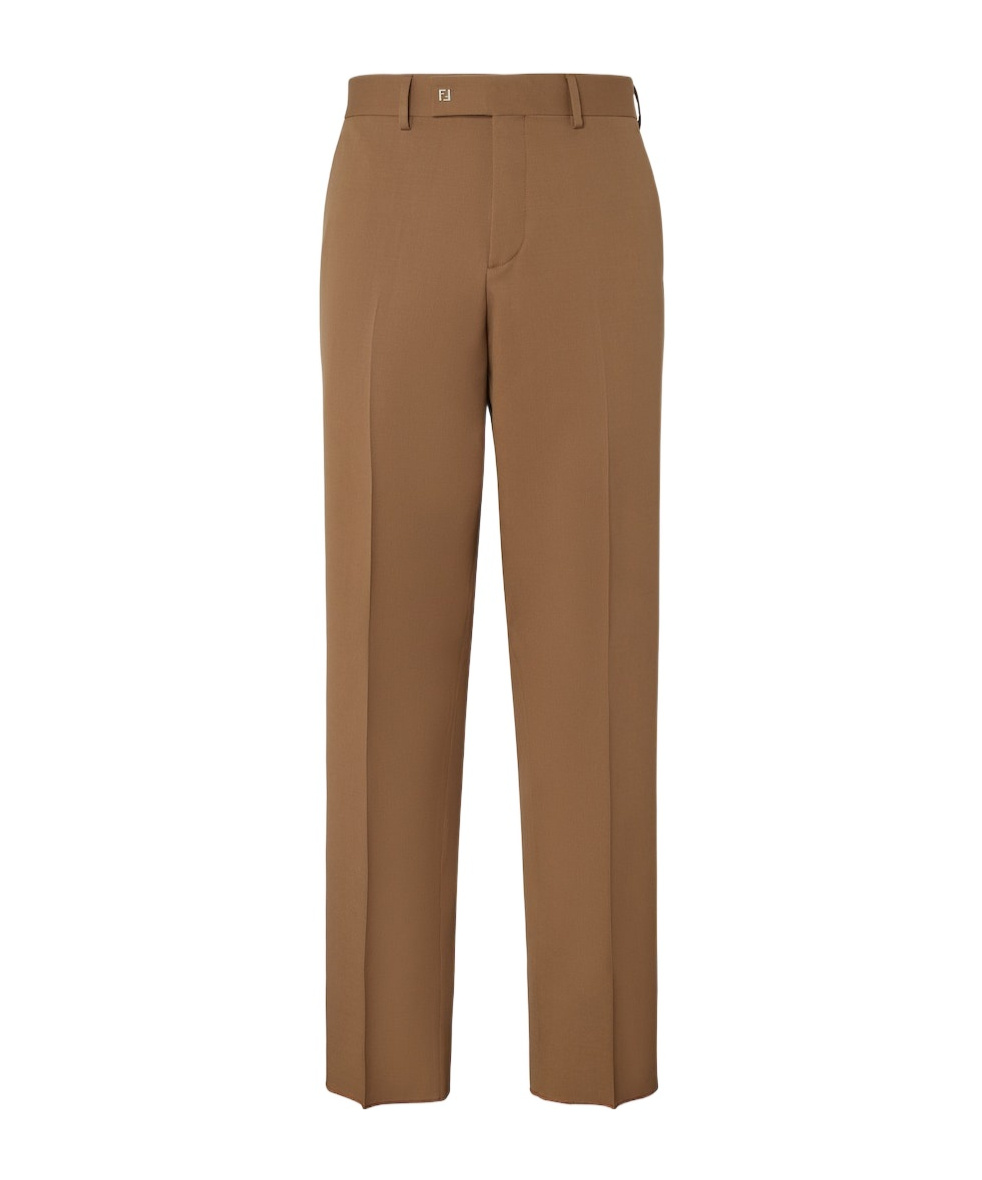 Fendi Rust Wool Pants In Brown