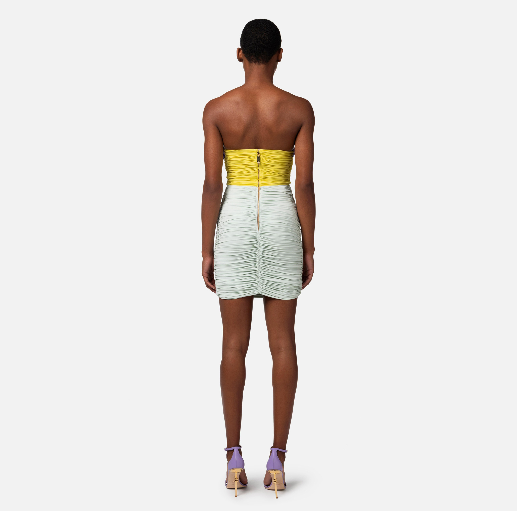 Elisabetta Franchi Draped Jersey Mini Dress In White