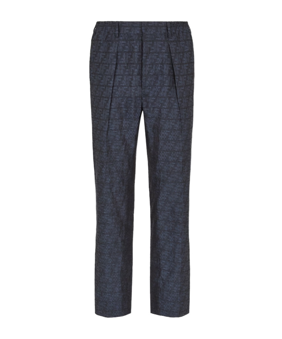 Fendi Ff Labyrinth Jacquard Casual Pants In Black