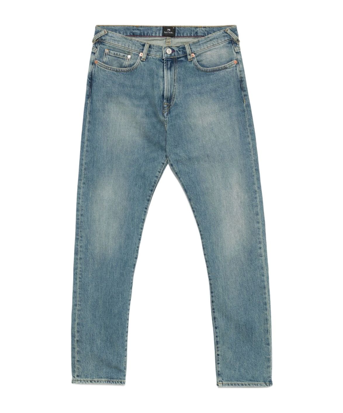 Shop Ps By Paul Smith Denim Trousers With Belt Loops In Blue