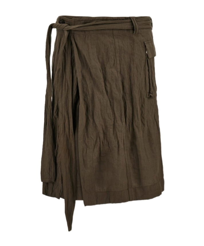 Shop Ferragamo Wrap Skirt In Cement