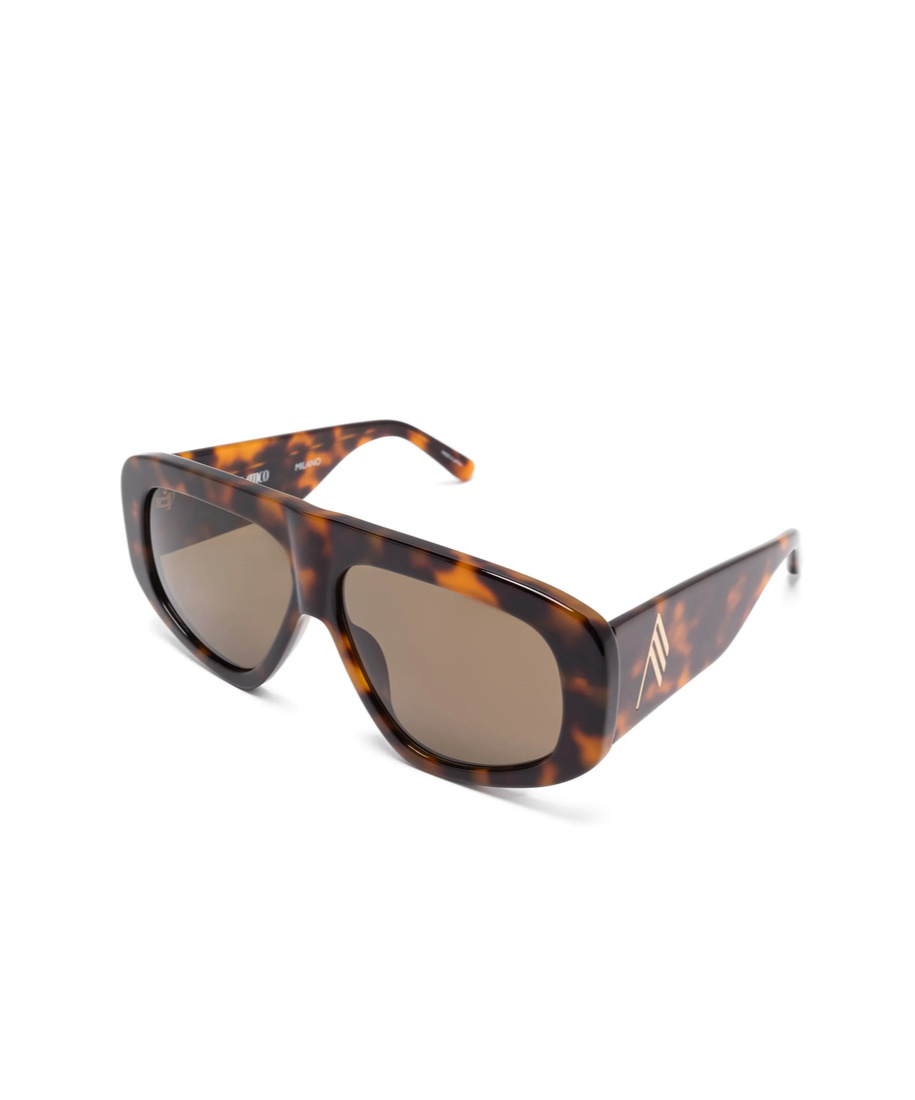 Attico Pilot Square Sunglasses Wide Arms In Brown