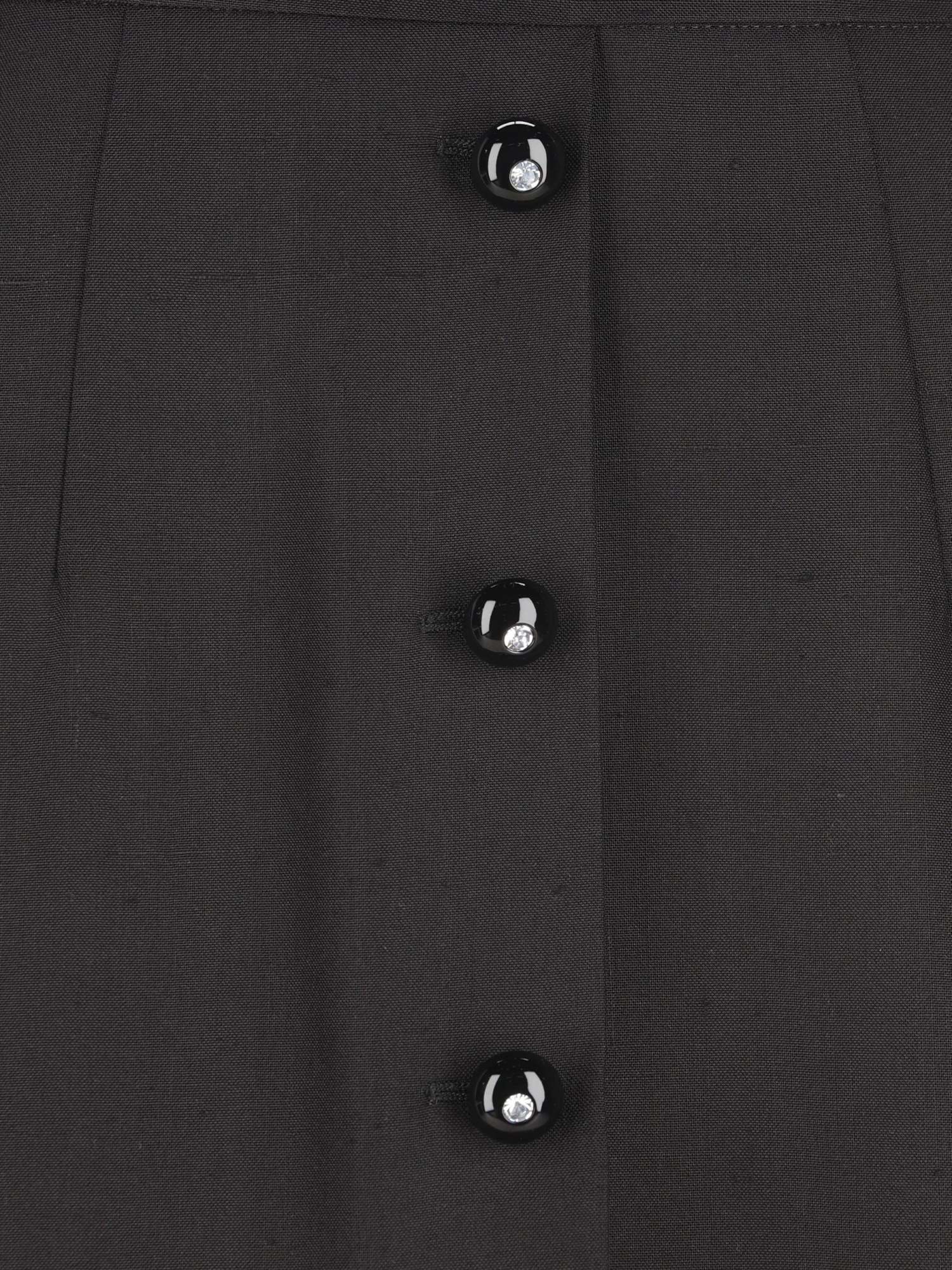 Valentino Shearling Trim Skirt In Black