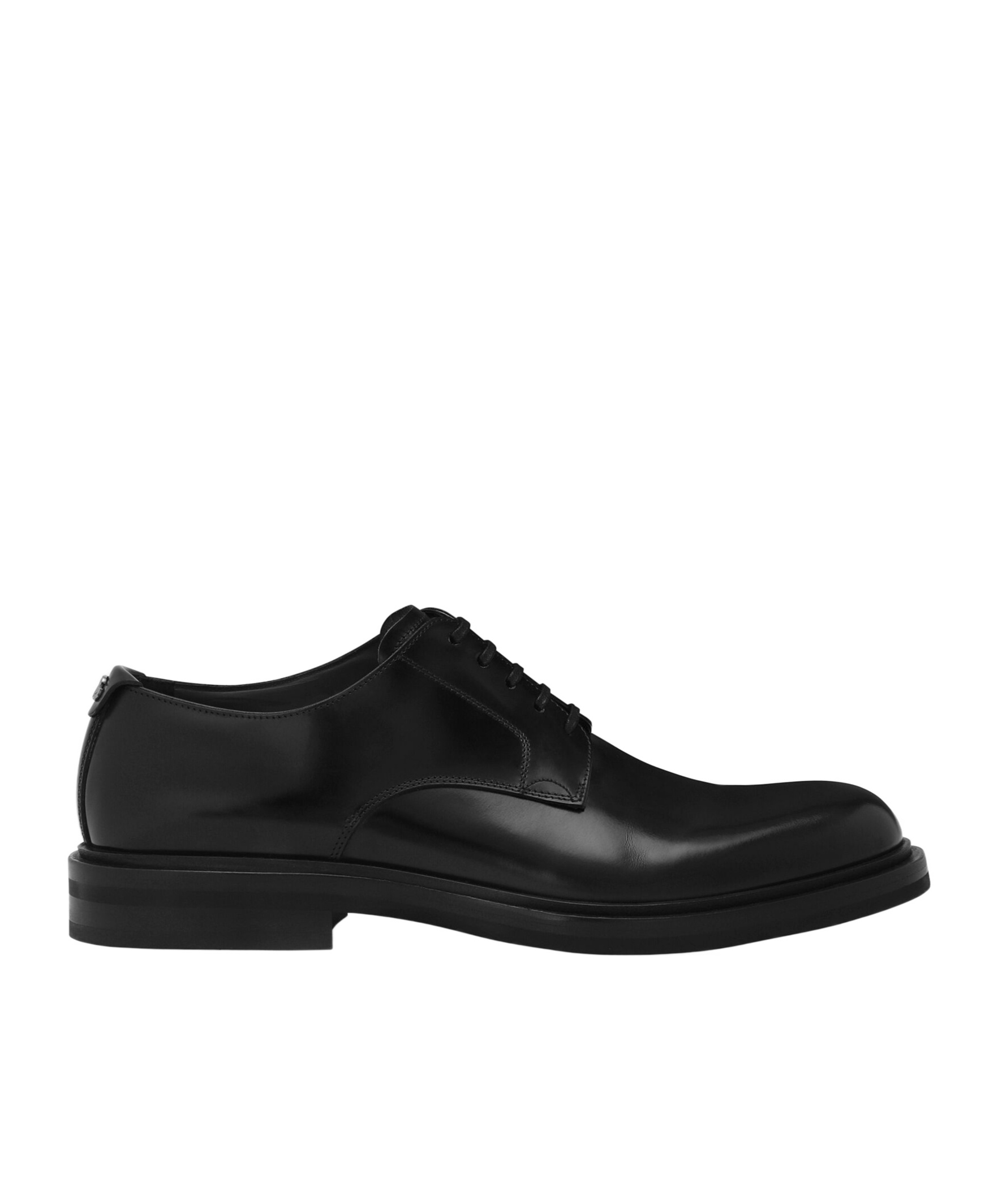 Dolce & Gabbana Black Leather Lace Up Shoes In Black