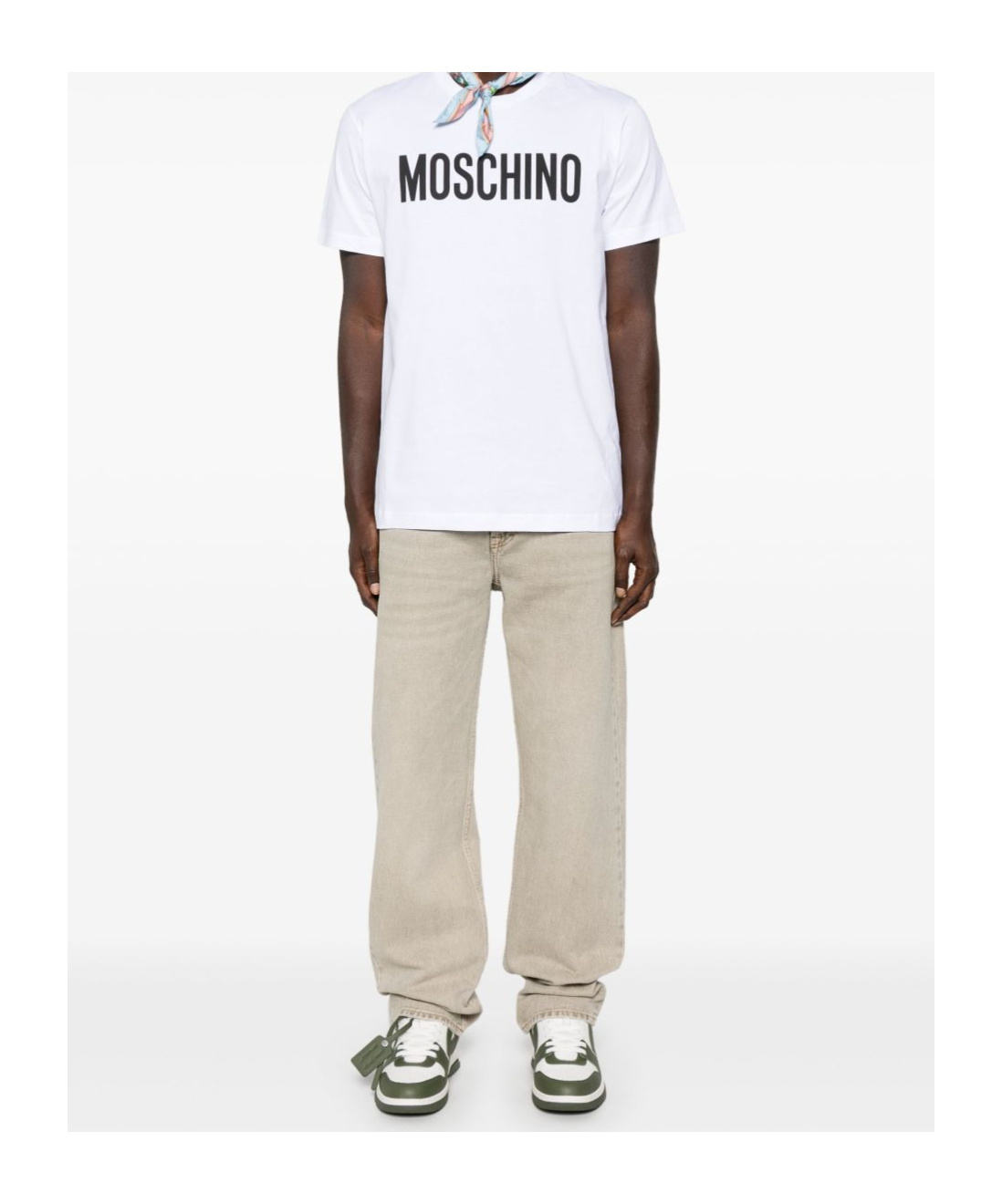 Moschino Cotton T-shirt With Logo Print In White