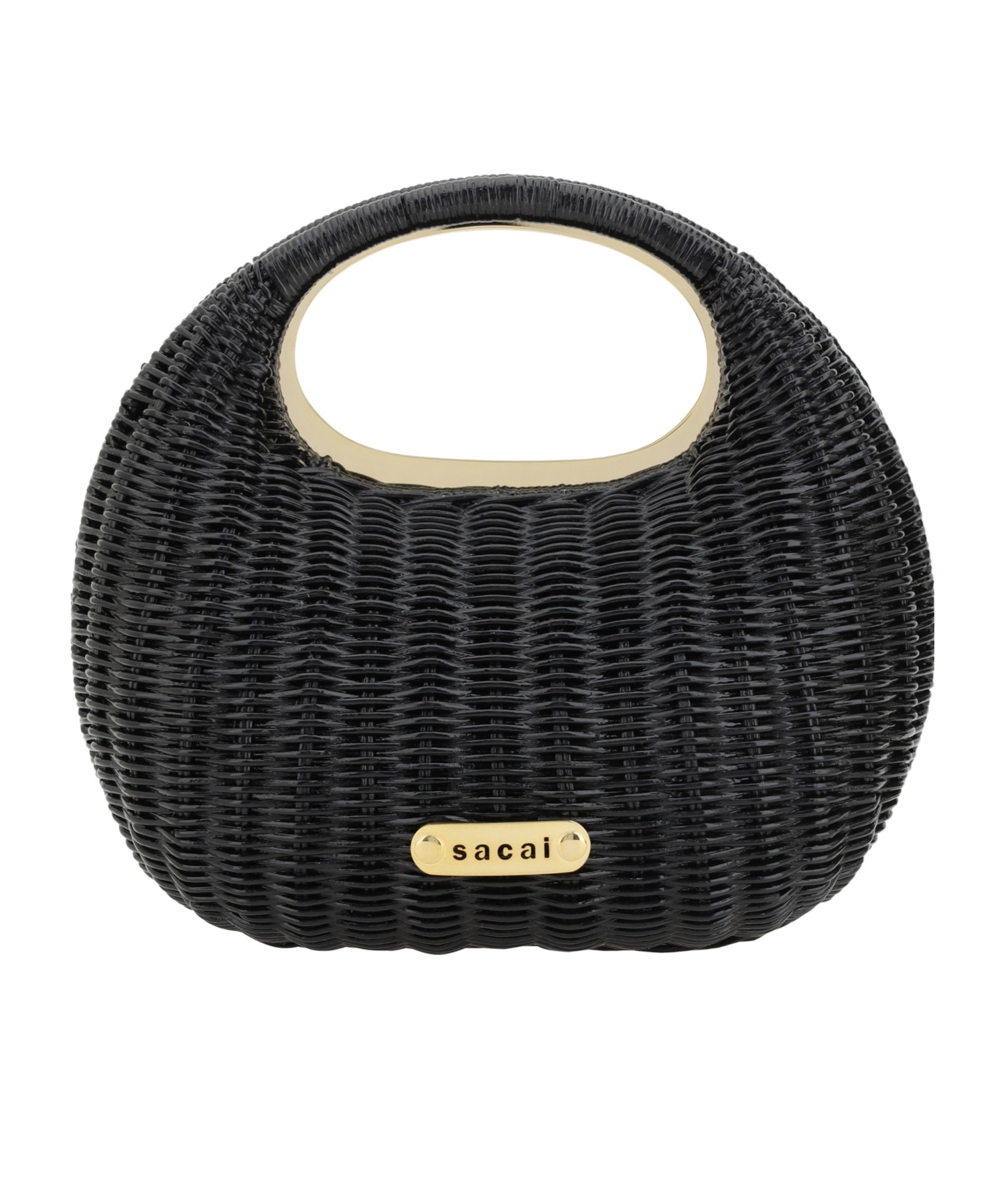 Shop Sacai Round Tote Bag In Black