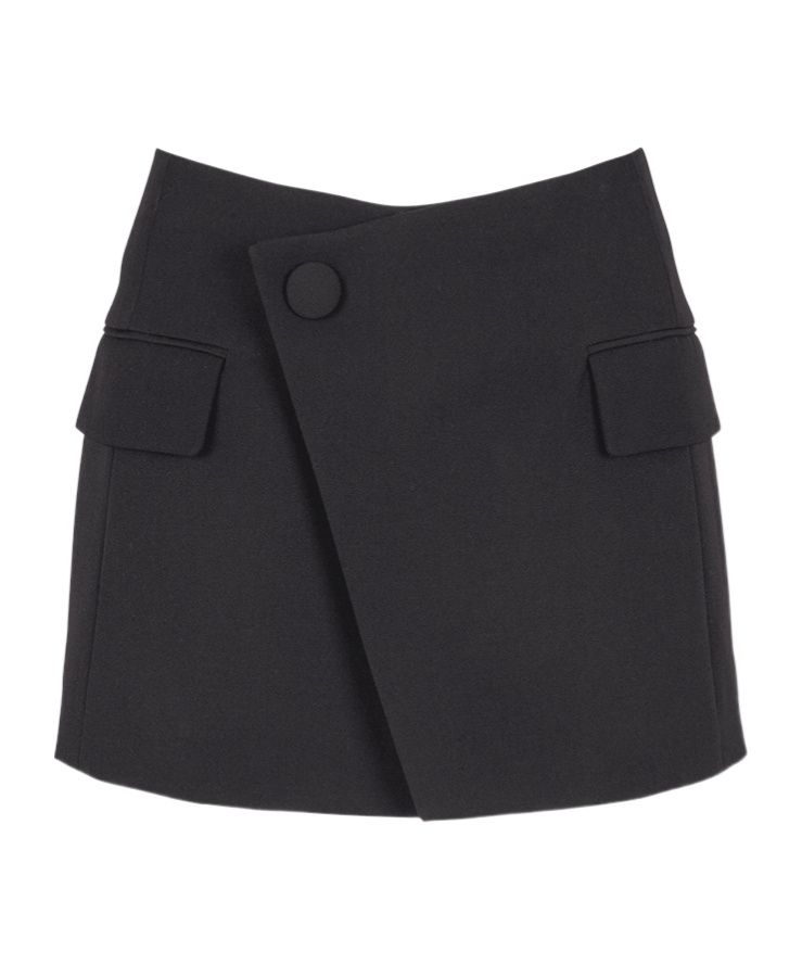 Balmain Asymmetric Mini Skirt In Black