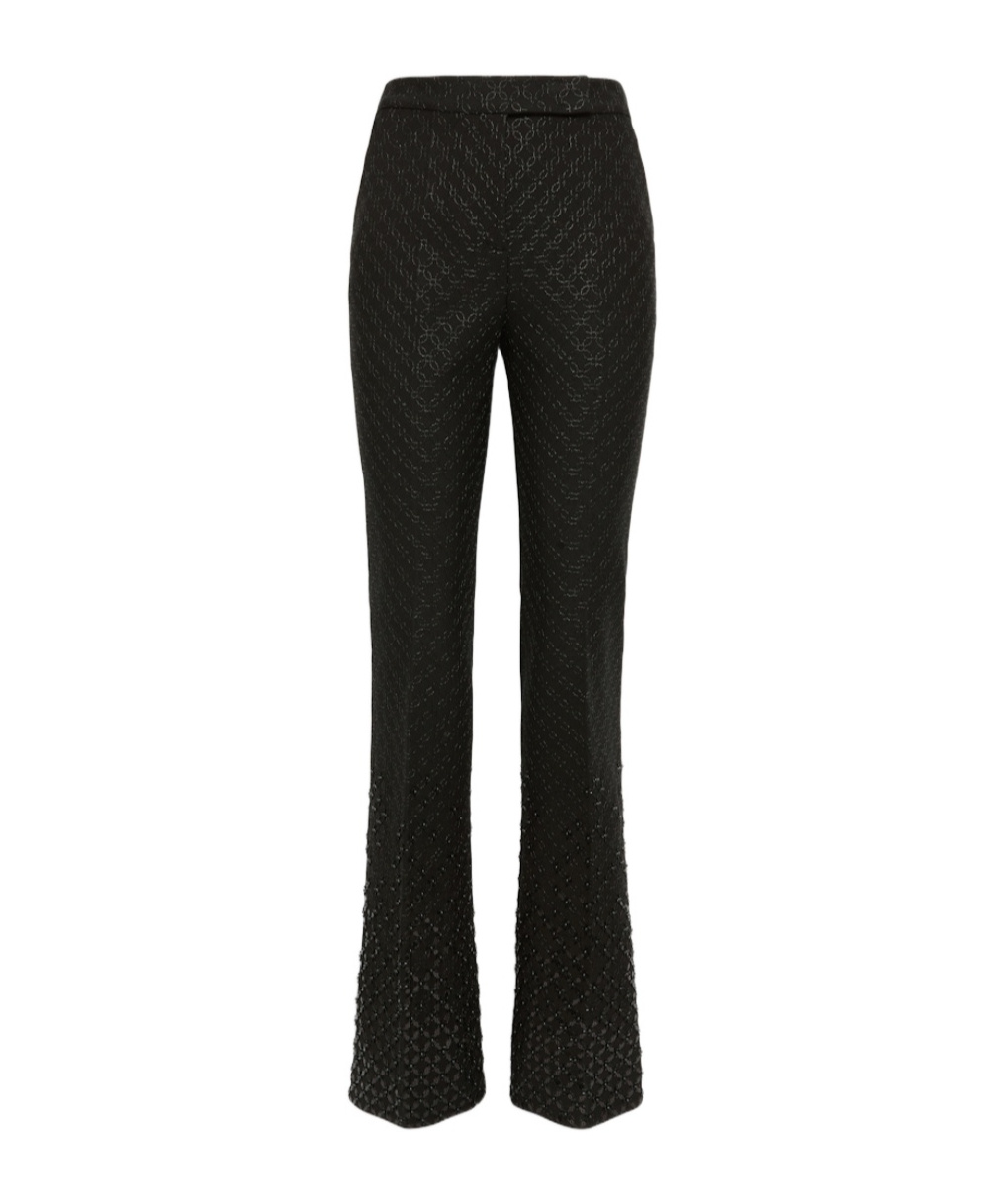 Dorothee Schumacher Degrade Sequin Embellished Flares In Punto Milano In Black