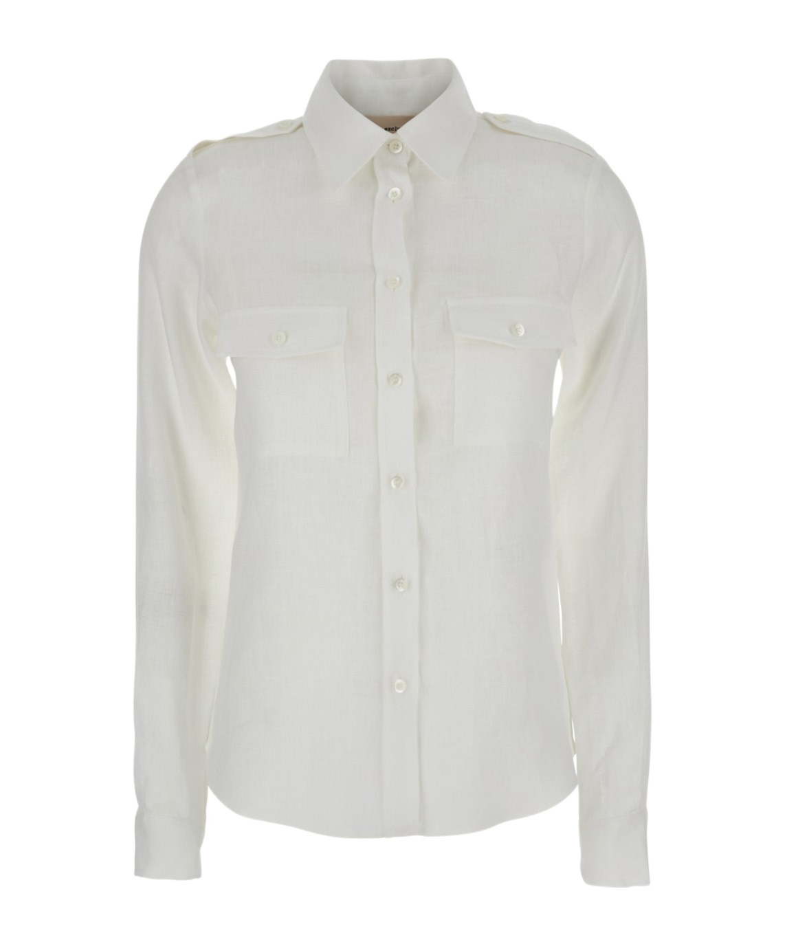 SEMICOUTURE SHIRT WITH POINTED COLLAR AND PATCH POCKETS ON THE CHEST