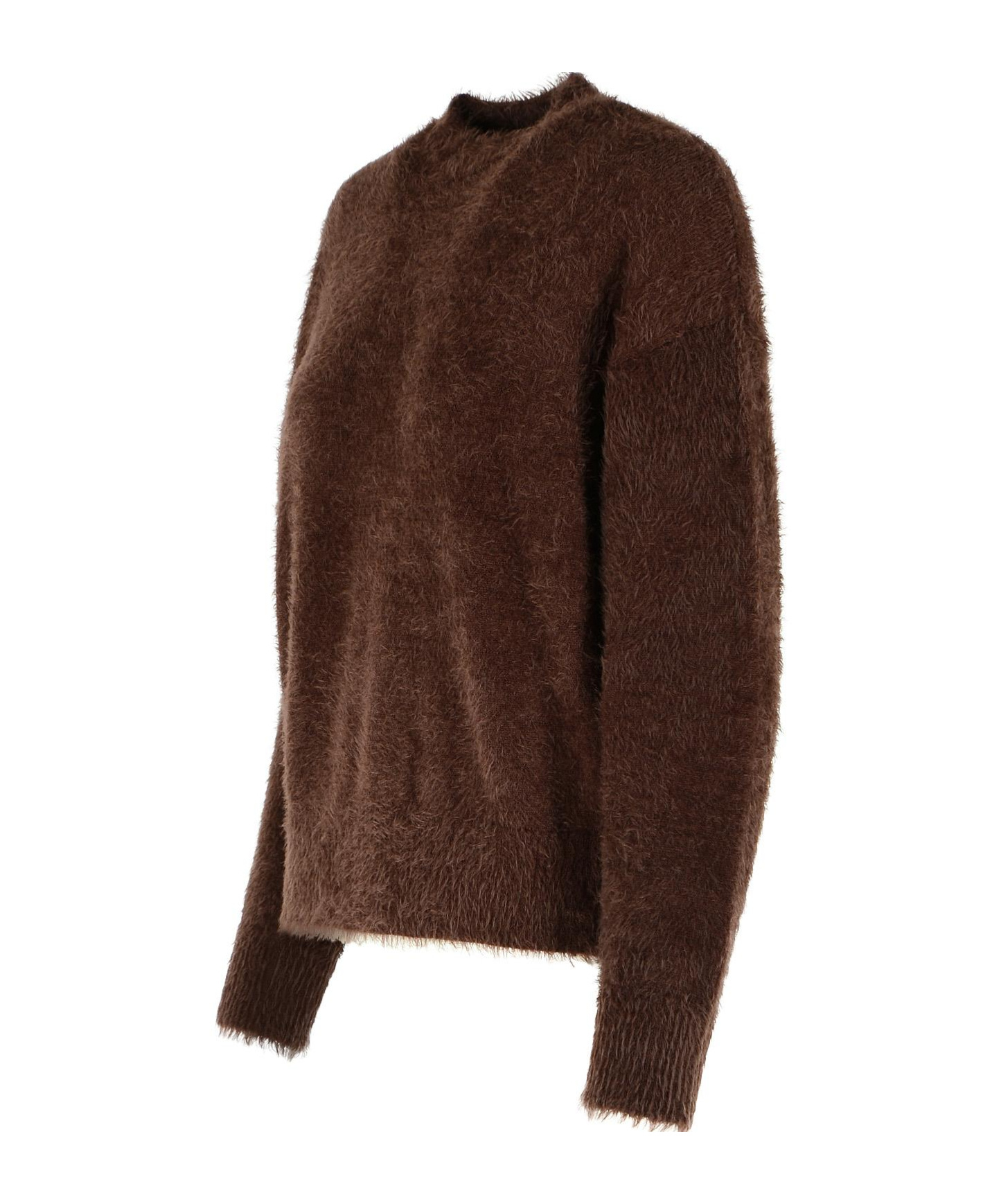 Moschino Knitwear Sweater Fuzzy Texture In Brown