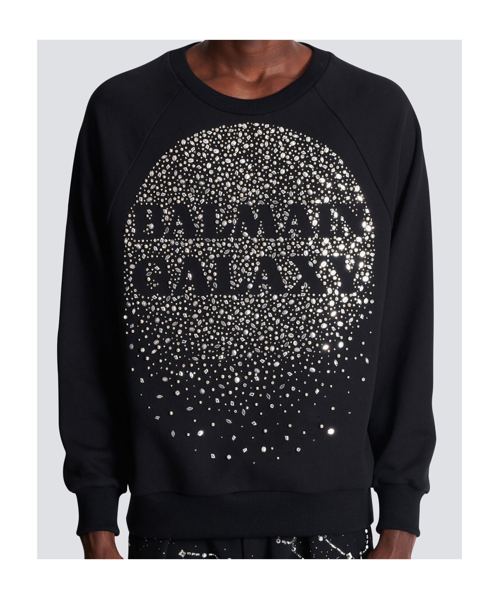 Shop Balmain Galaxy Embroidered Sweatshirt In Black