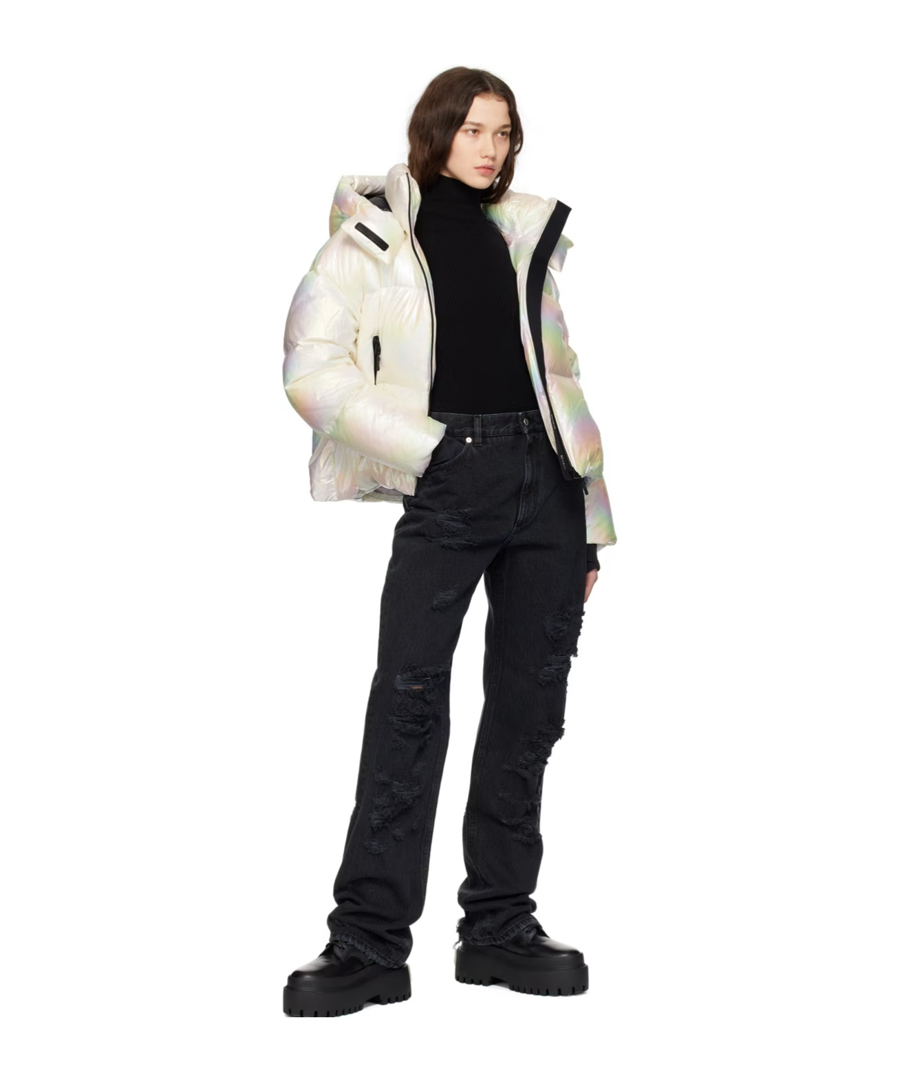 Mackage White Tessy Down Jacket In White