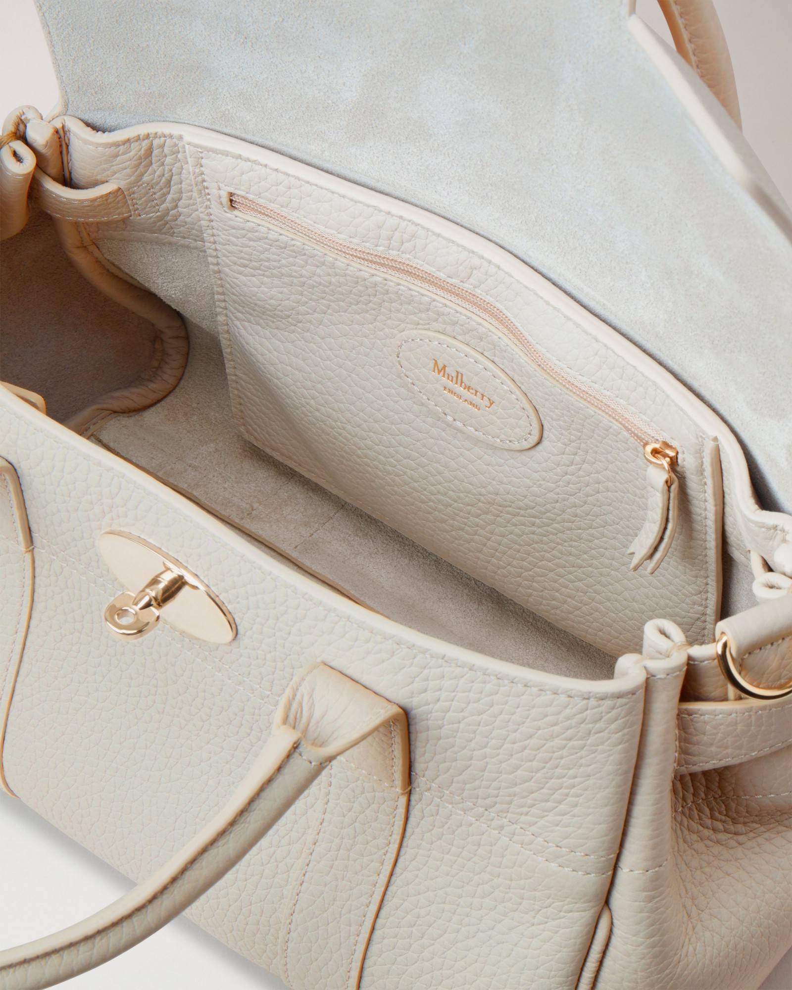 Mulberry Small Bayswater Leather Tote Bag In Nude