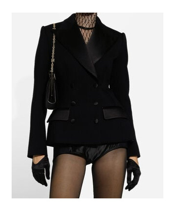 Dolce & Gabbana Tuxedo Blazer With Peak Lapel And Structured Shoulders In Black