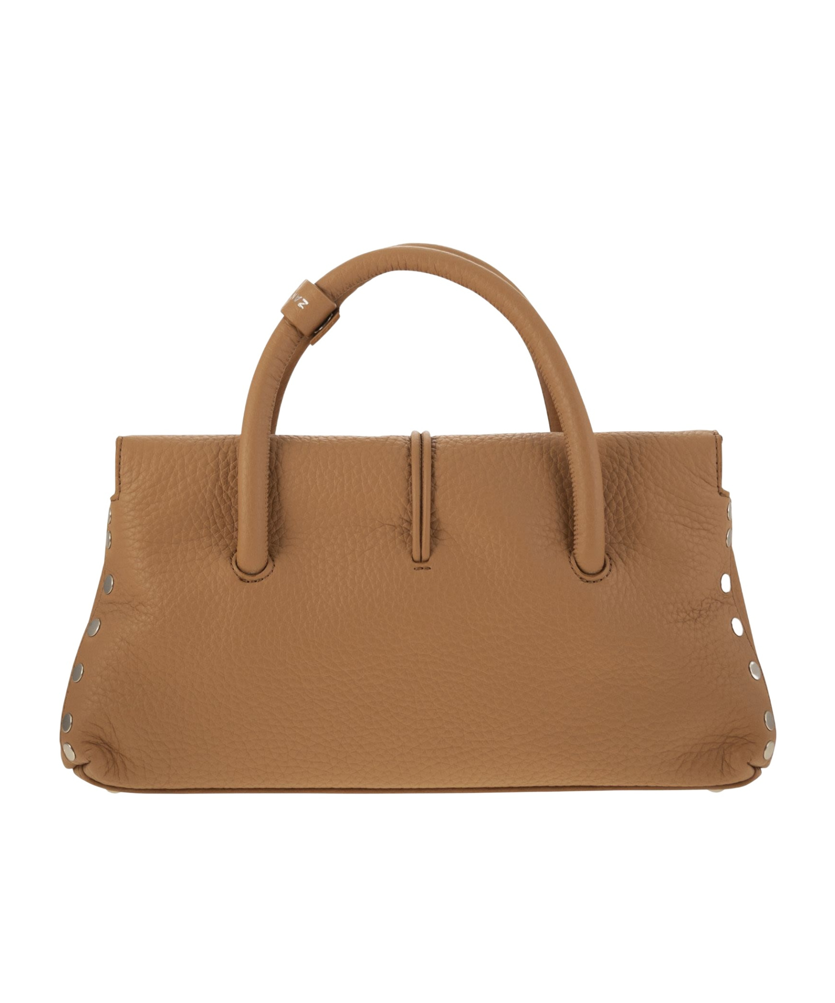 Zanellato Textured Leather Shoulder Bag With Distinctive Clasp In Brown