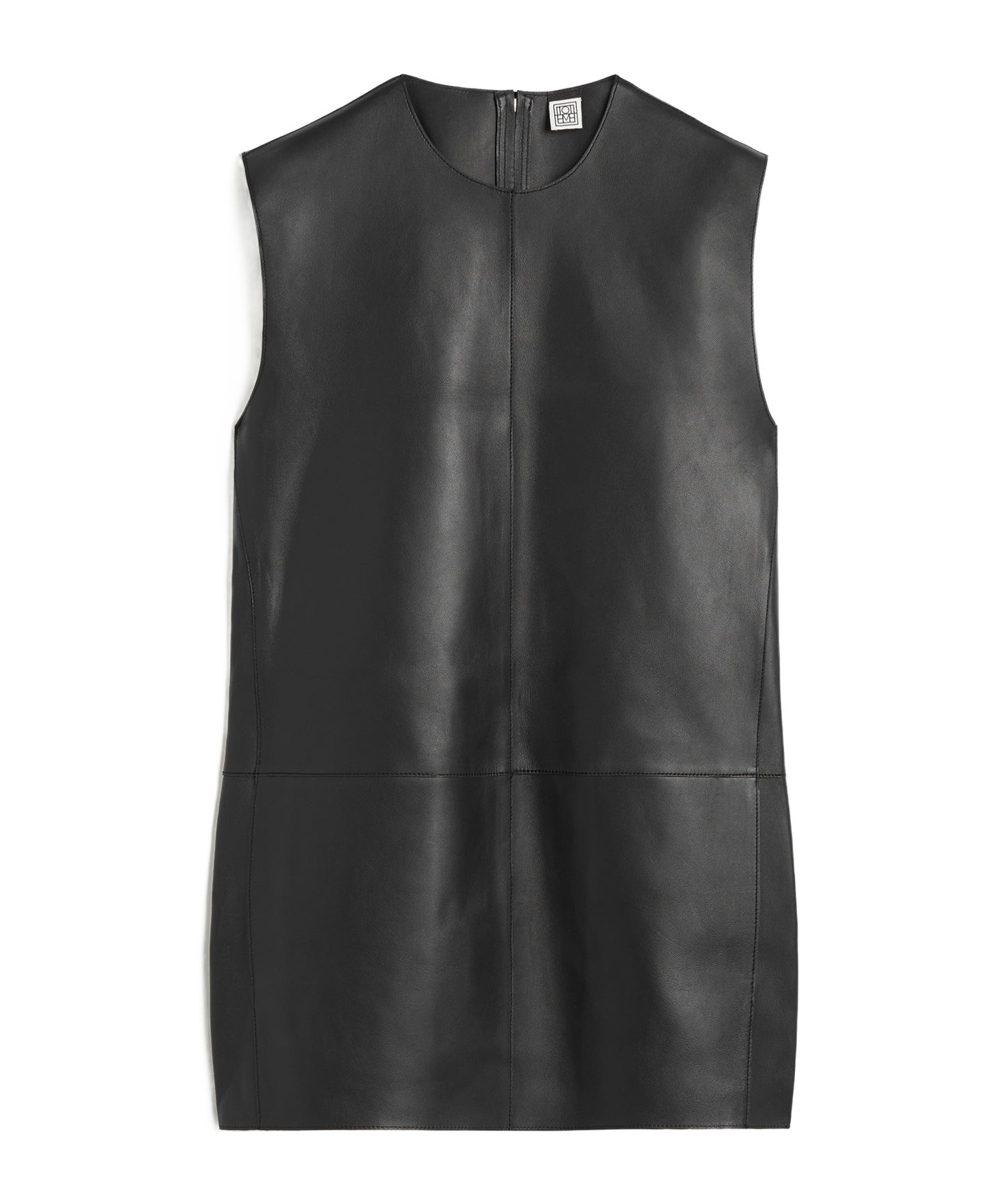 Totême Leather Sleeveless Top In Black