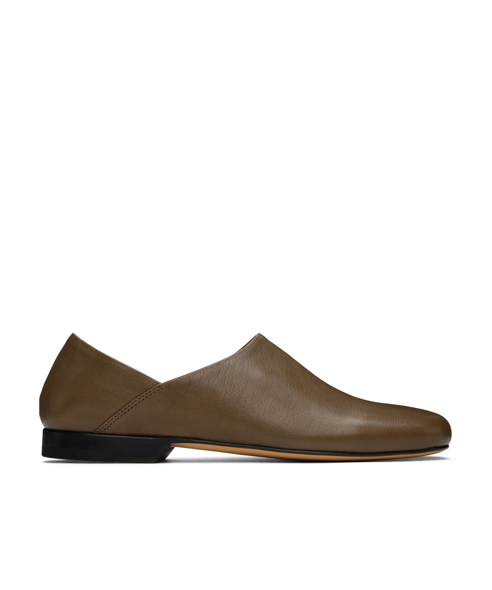 Shop Lemaire Leather Slippers In Brown